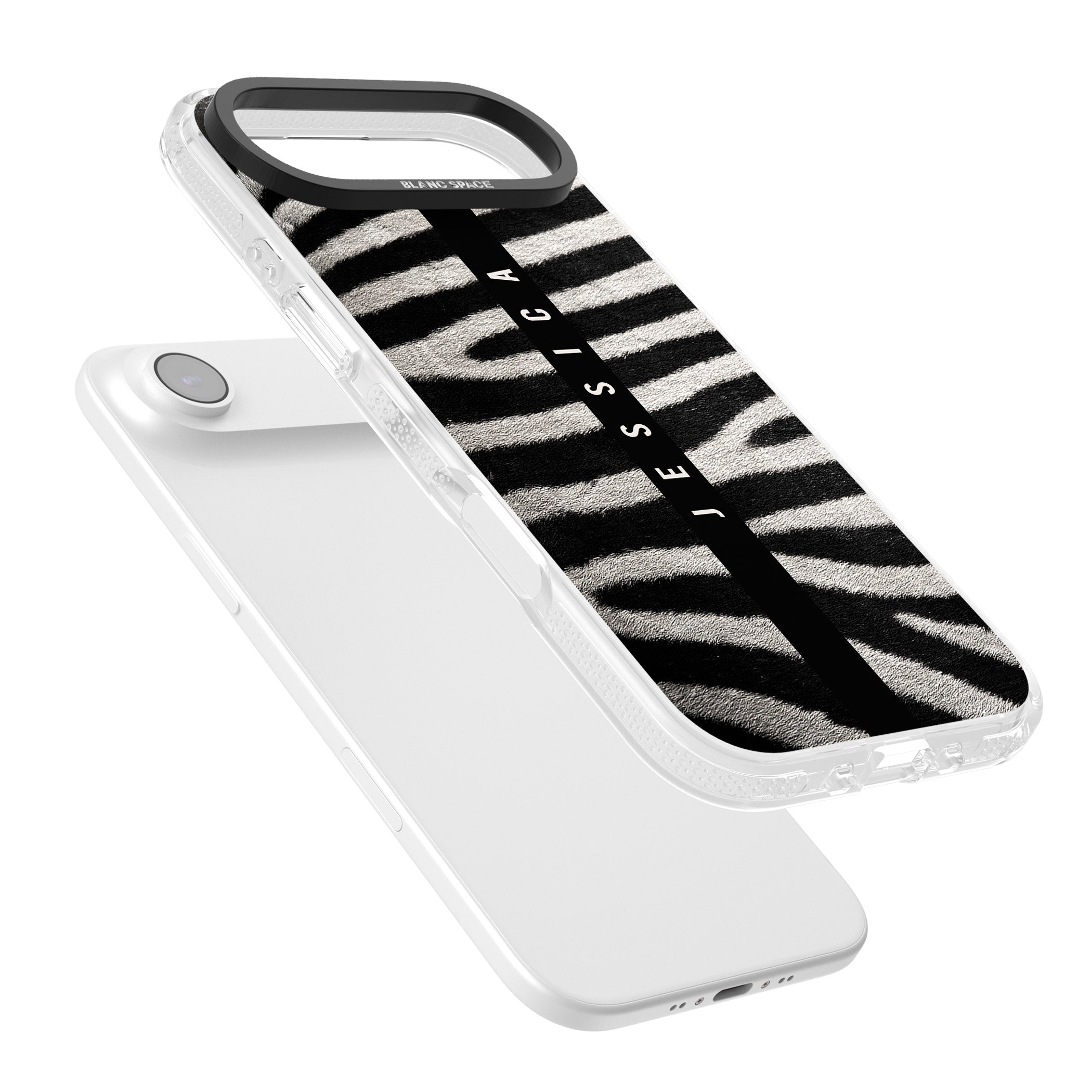 Personalised Zebra Print iPhone 17 Air Impact Air Clear Phone Case Colours