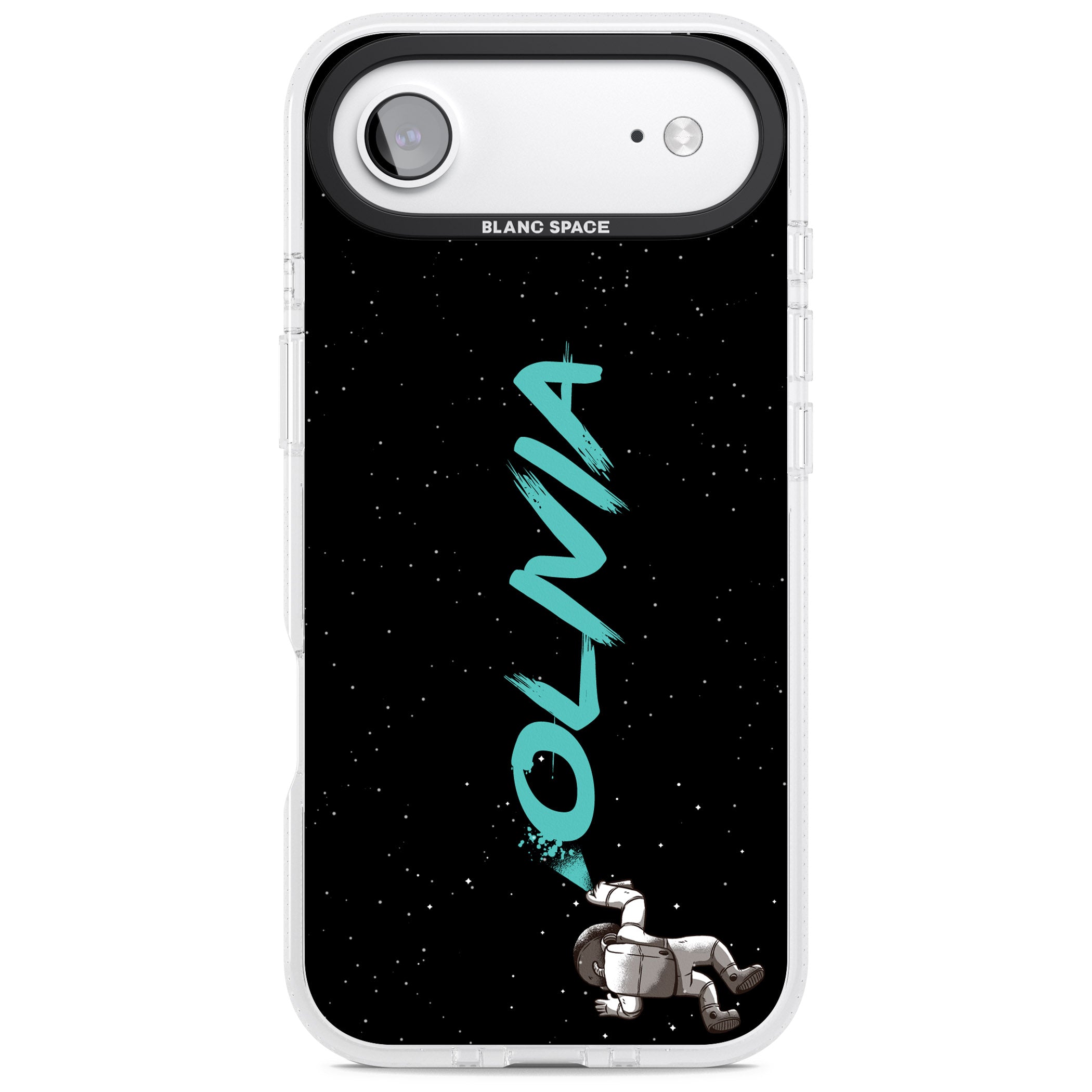 Personalised Astronaut Graffiti iPhone 17 Air Impact Air Clear Phone Case