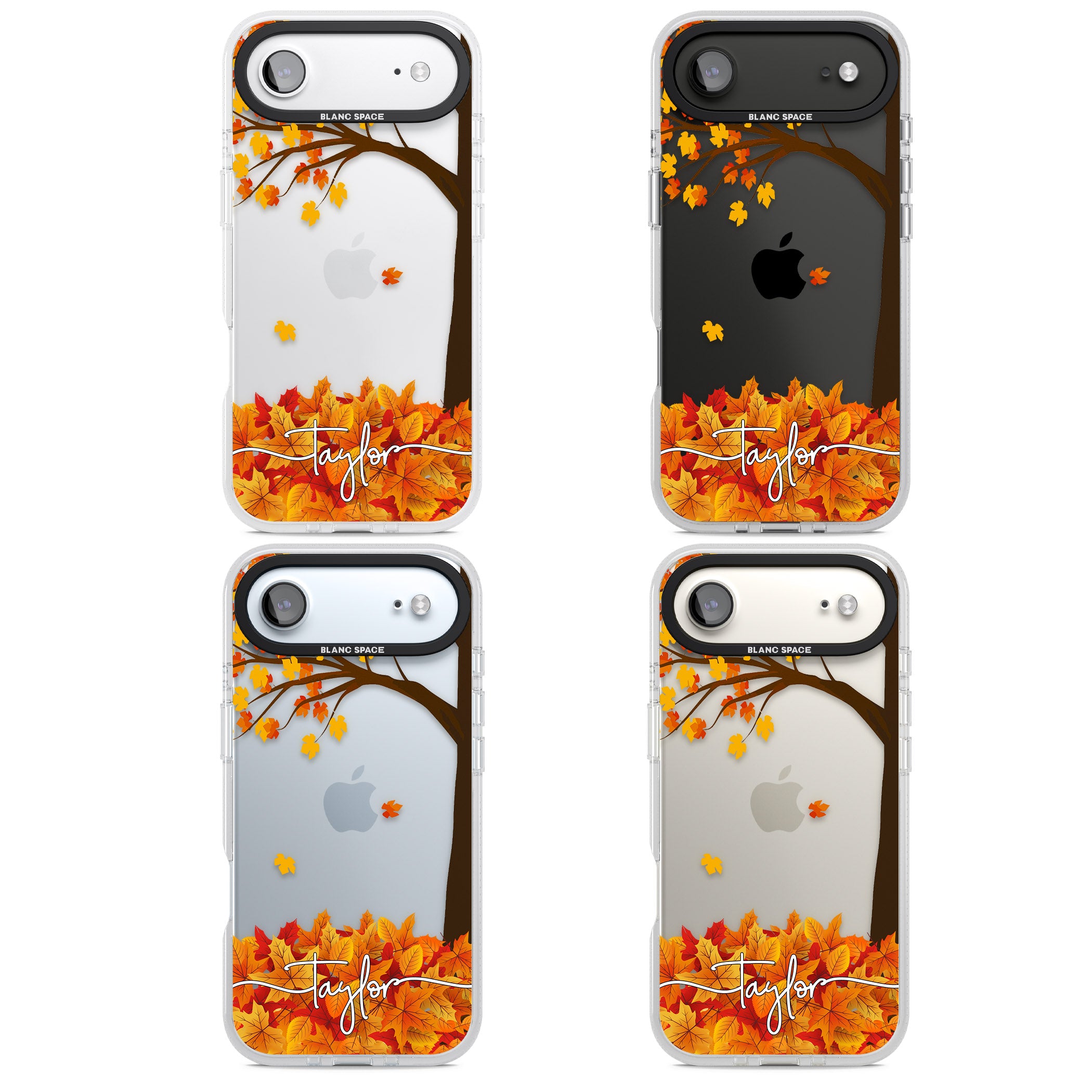 Personalised Autumn Leaves iPhone 17 Air Impact Air Clear Phone Case APT Impact Protection