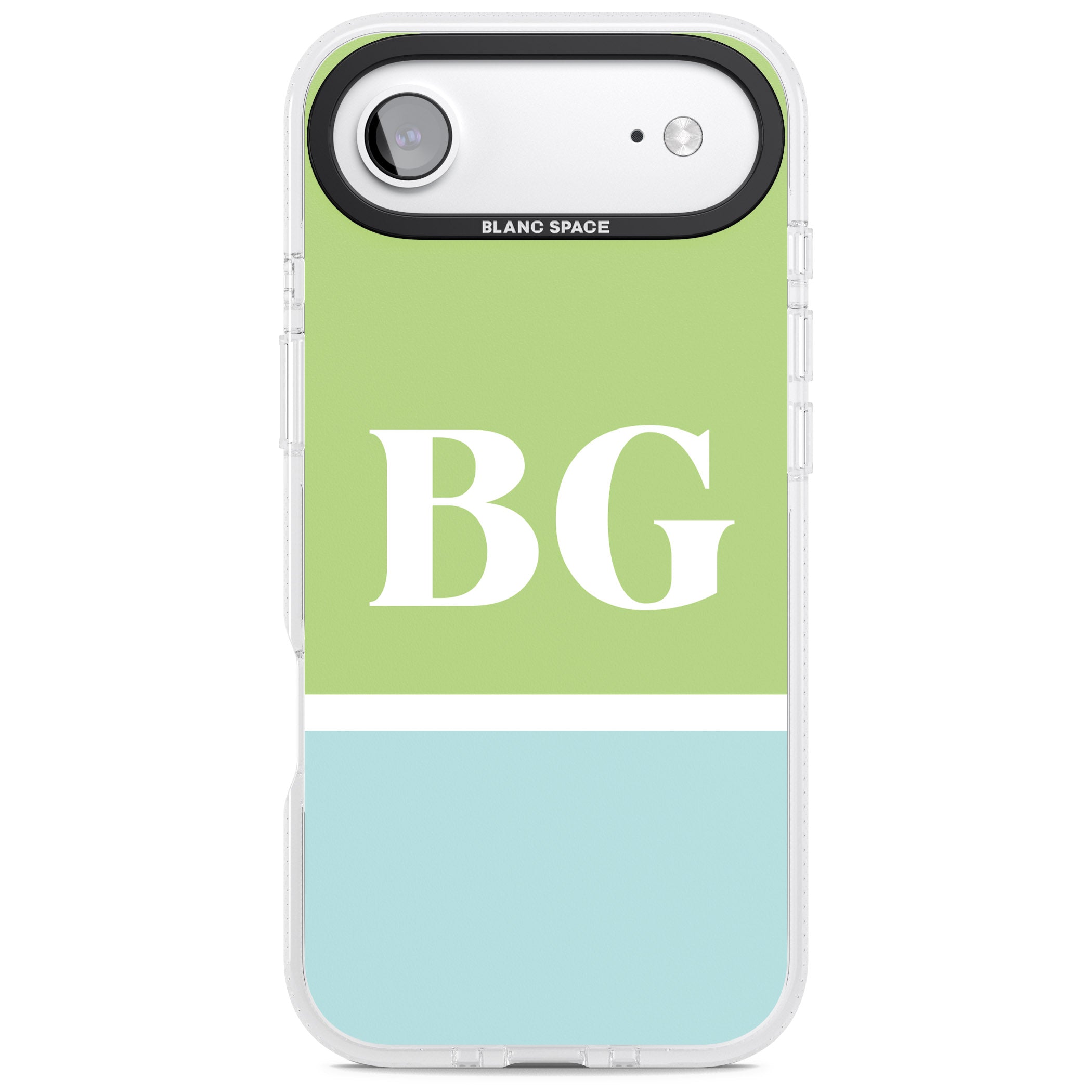 Personalised Colorblock: Green & Turquoise iPhone 17 Air Impact Air Clear Phone Case