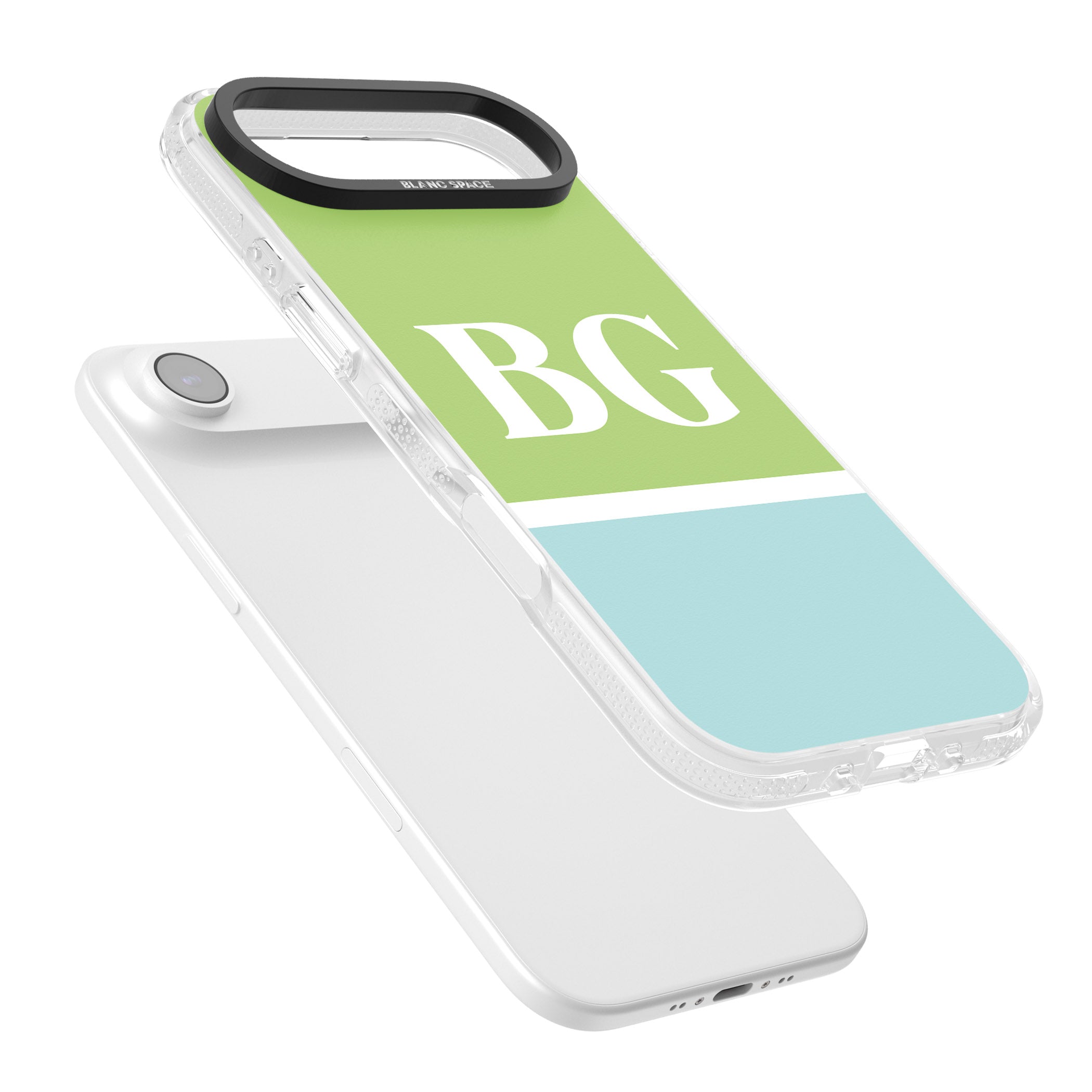 Personalised Colorblock: Green & Turquoise iPhone 17 Air Impact Air Clear Phone Case Colours