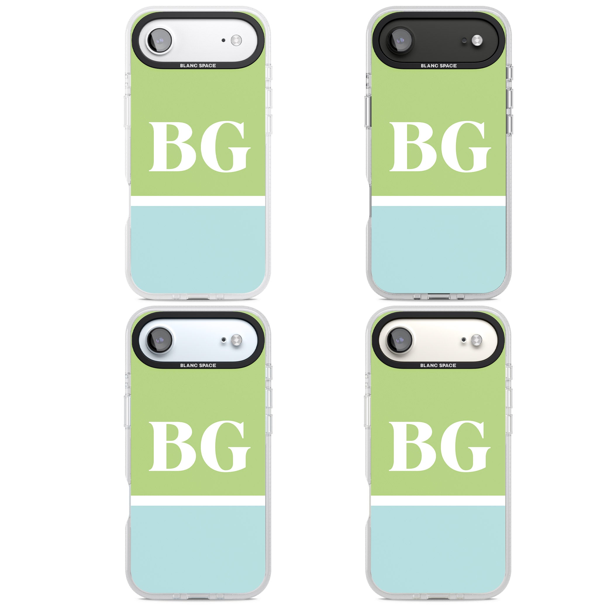 Personalised Colorblock: Green & Turquoise iPhone 17 Air Impact Air Clear Phone Case APT Impact Protection