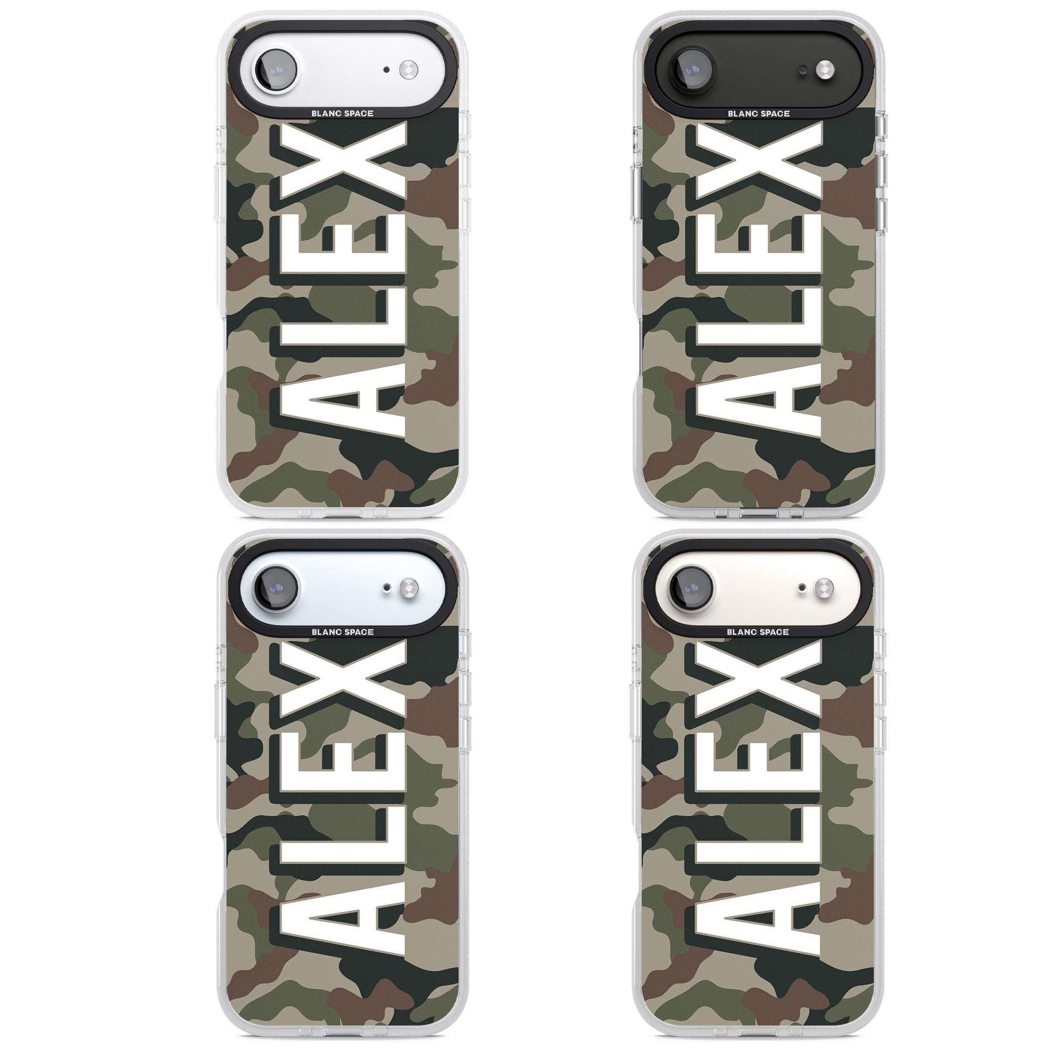 Personalised Classic Green Camo iPhone 17 Air Impact Air Clear Phone Case APT Impact Protection