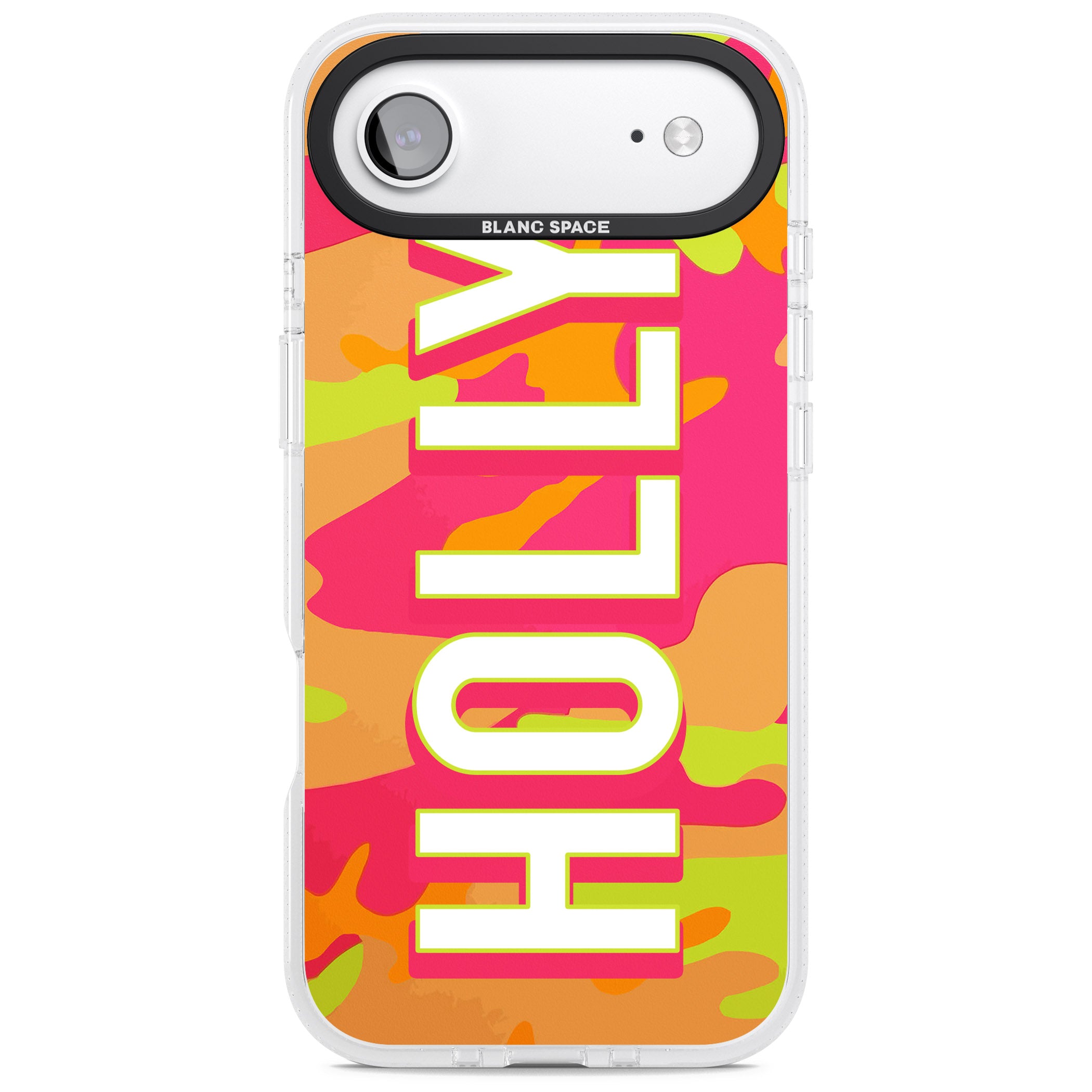 Personalised Bold Neon Camo iPhone 17 Air Impact Air Clear Phone Case