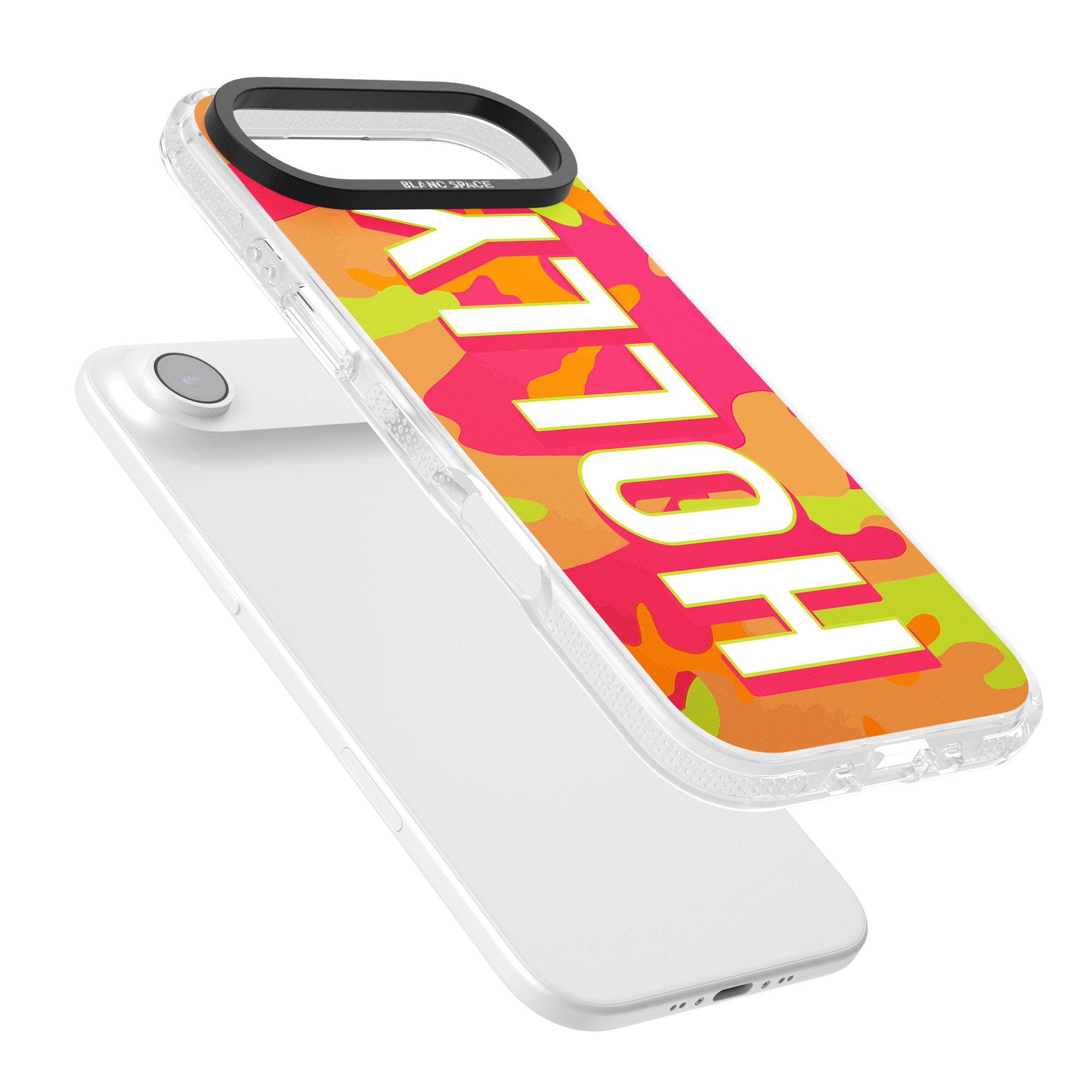 Personalised Bold Neon Camo iPhone 17 Air Impact Air Clear Phone Case Colours