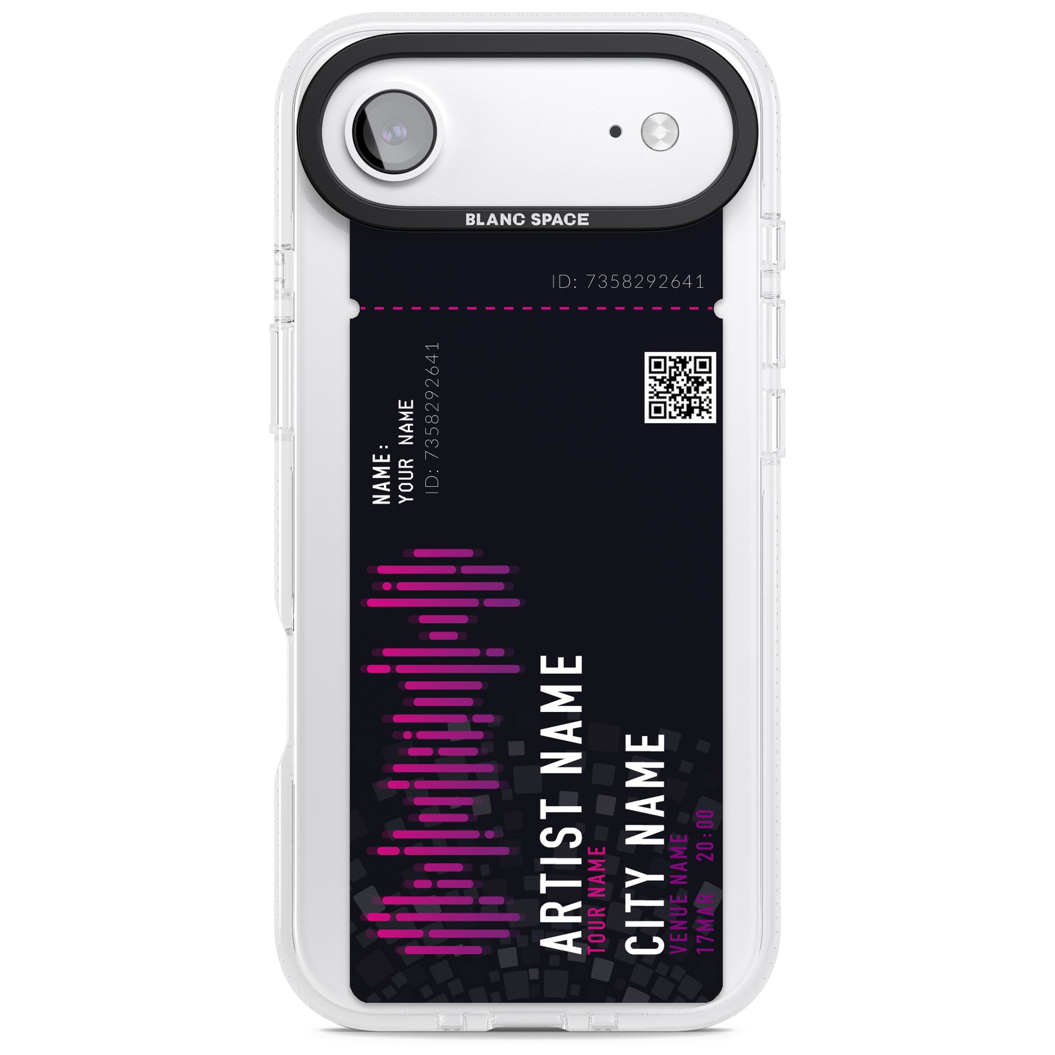 Personalised Concert Ticket iPhone 17 Air Impact Air Clear Phone Case
