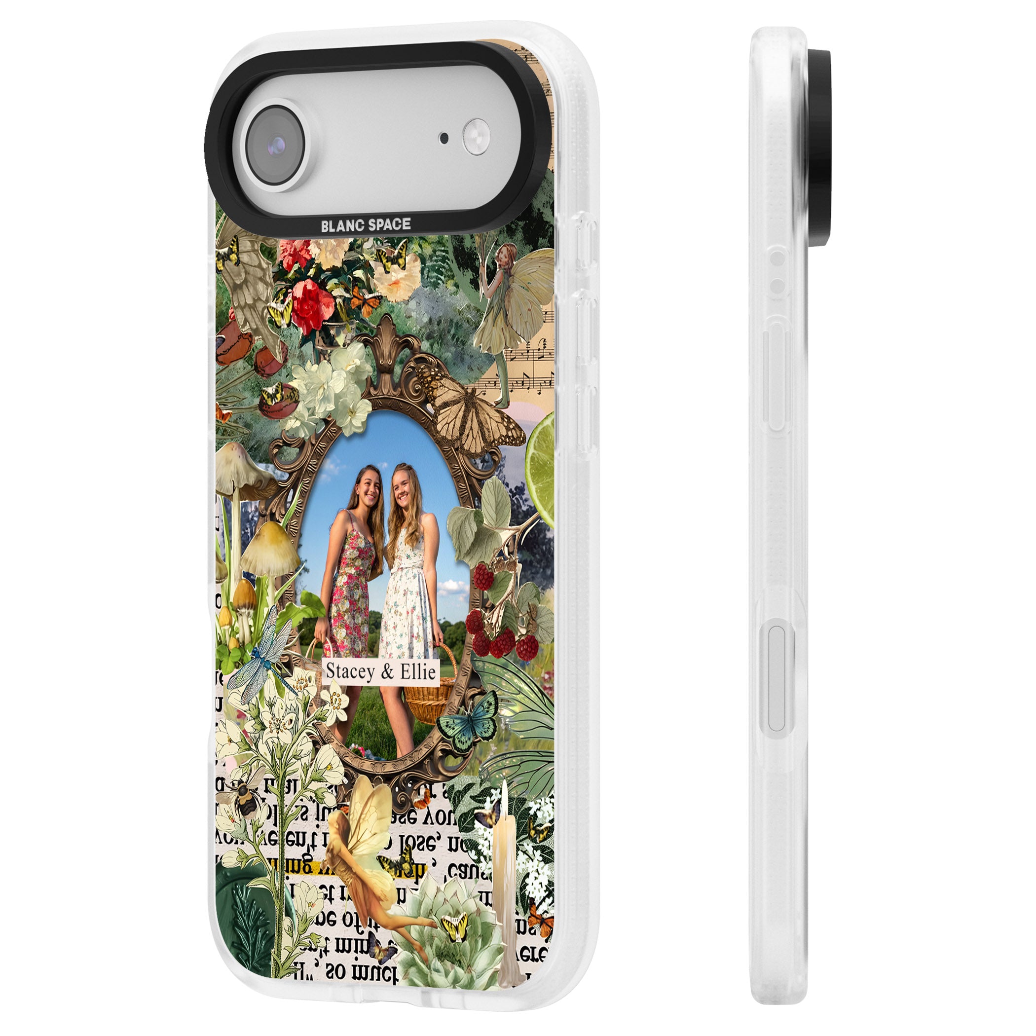 Personalised Cottage Garden Frame iPhone 17 Air Impact Air Clear Phone Case Side Profile
