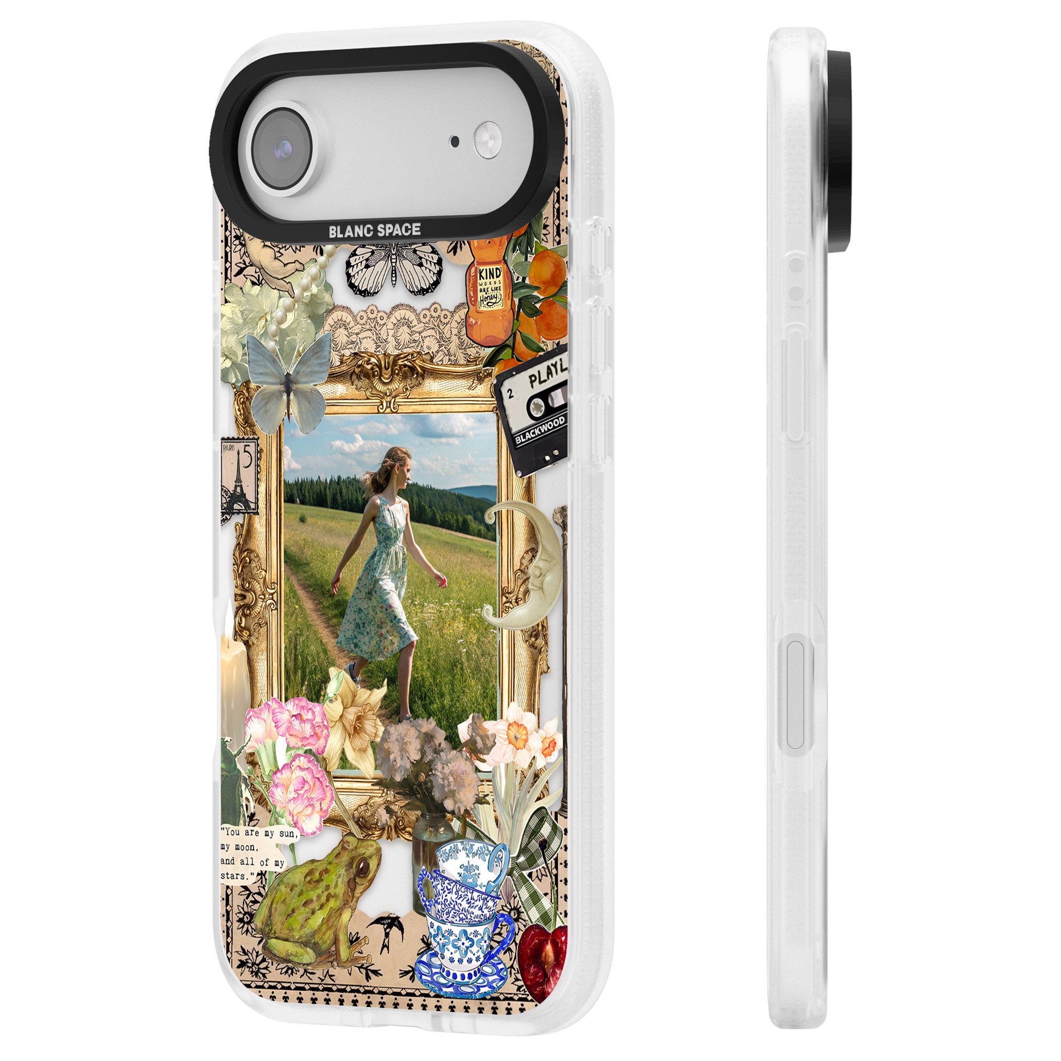 Personalised Country Collage Frame iPhone 17 Air Impact Air Clear Phone Case Side Profile