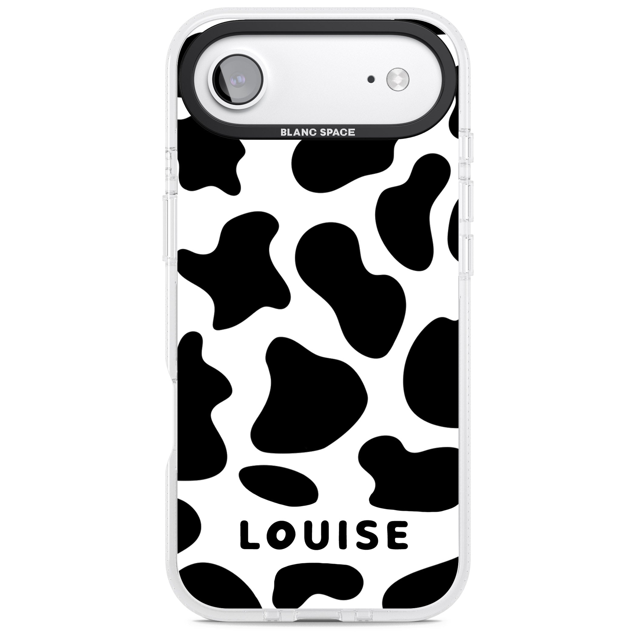 Personalised Cow Print iPhone 17 Air Impact Air Clear Phone Case