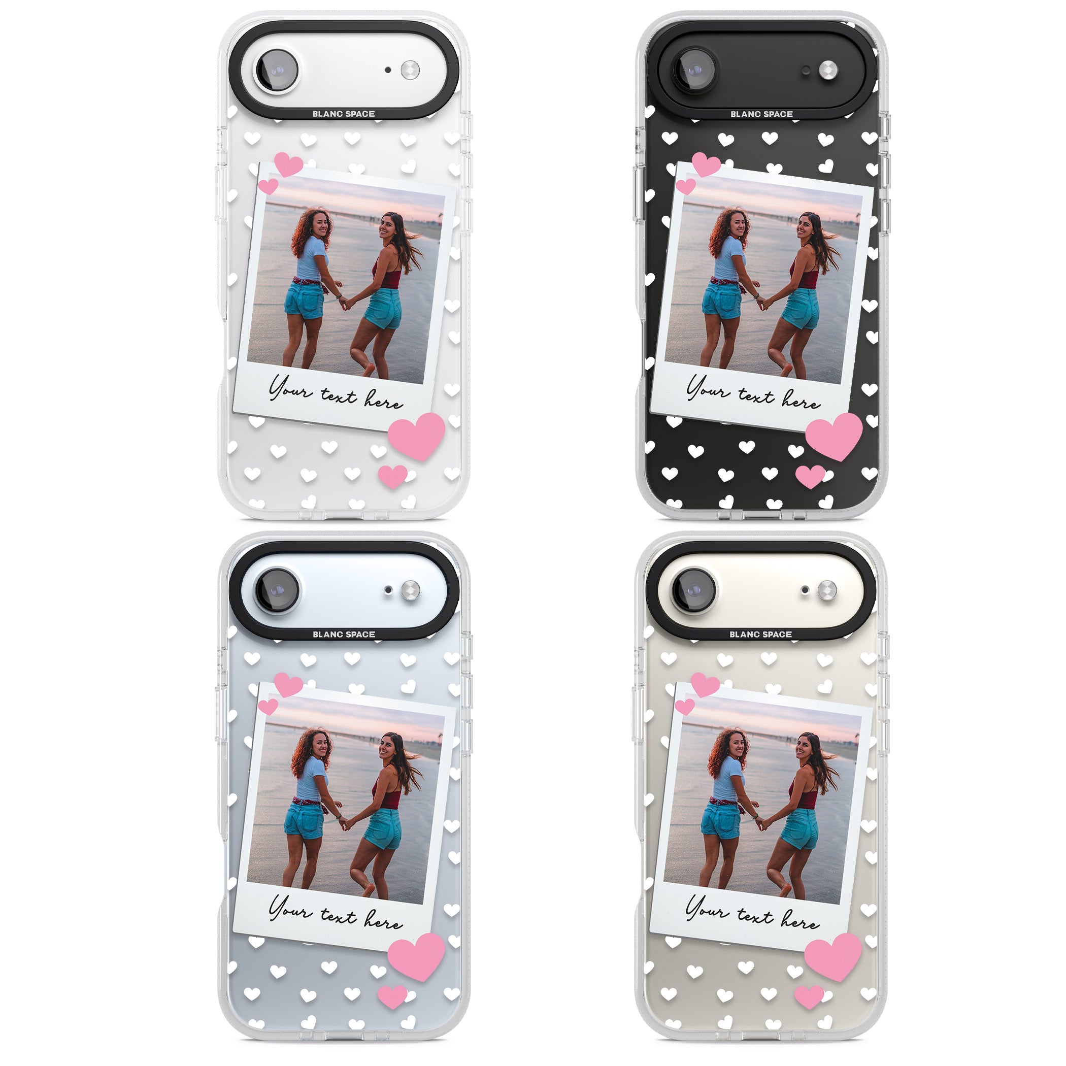 Personalised Hearts Instant Camera Photo iPhone 17 Air Impact Air Clear Phone Case APT Impact Protection