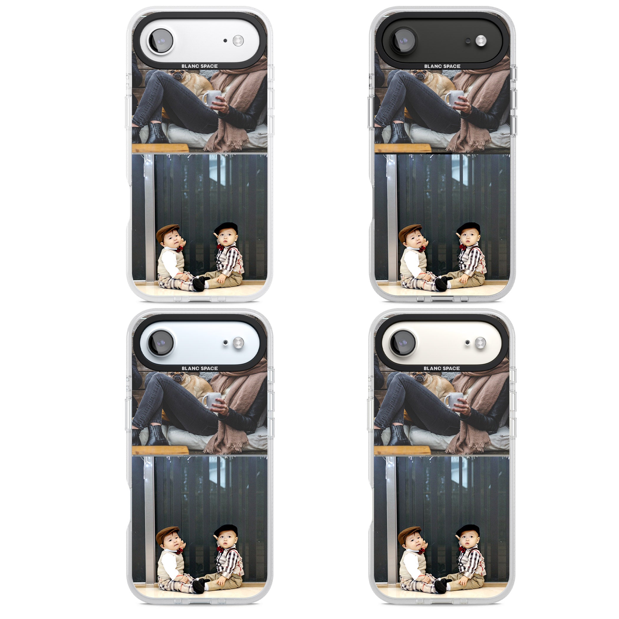 Personalised 2 Photo Grid iPhone 17 Air Impact Air Clear Phone Case APT Impact Protection