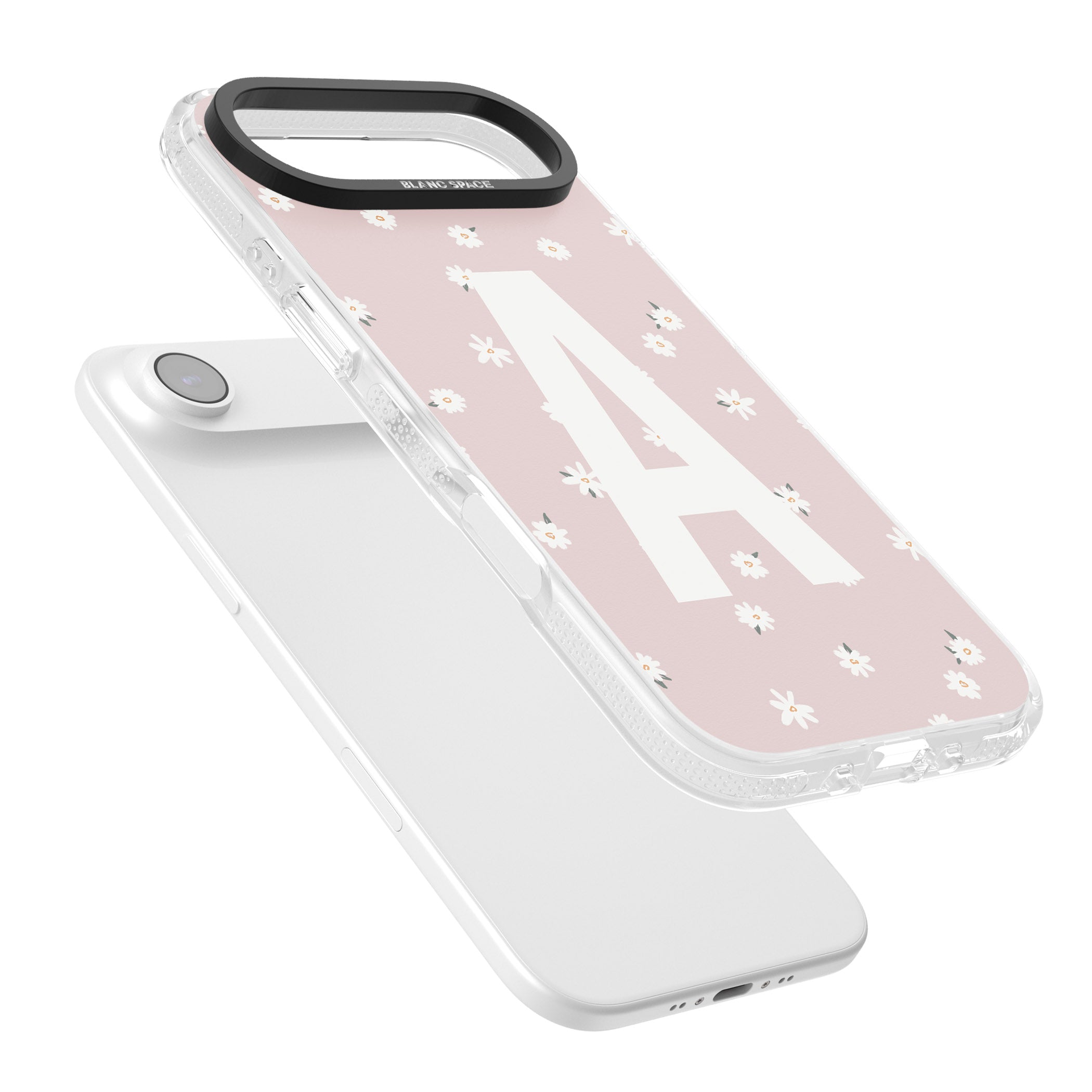 Personalised Pink Daisy Initial iPhone 17 Air Impact Air Clear Phone Case Colours