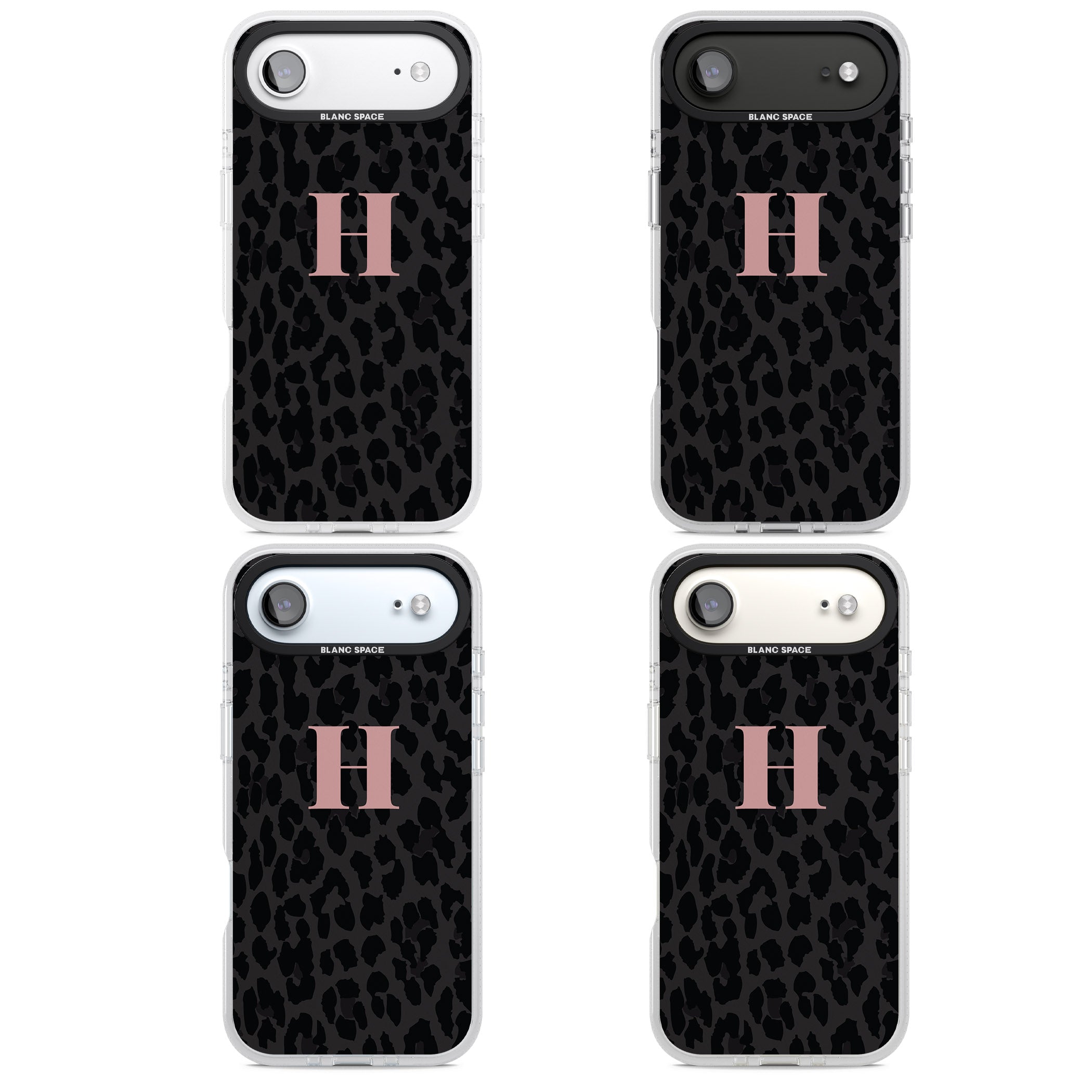 Personalised Pink Leopard Monogram iPhone 17 Air Impact Air Clear Phone Case APT Impact Protection