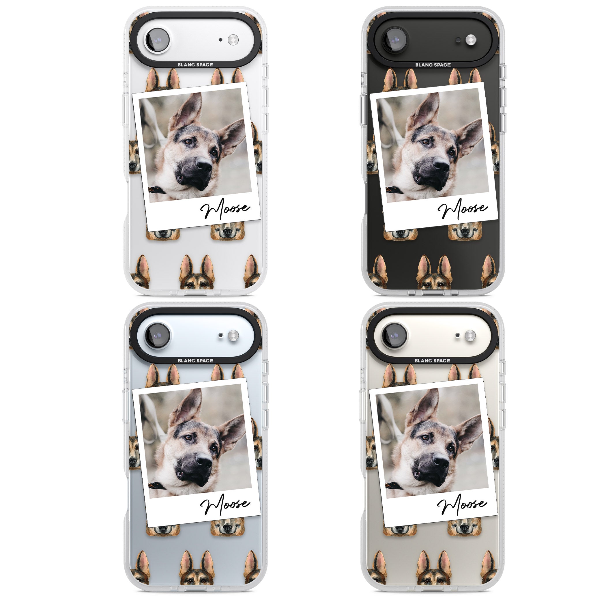Personalised German Shepherd Instant Camera Photo iPhone 17 Air Impact Air Clear Phone Case APT Impact Protection