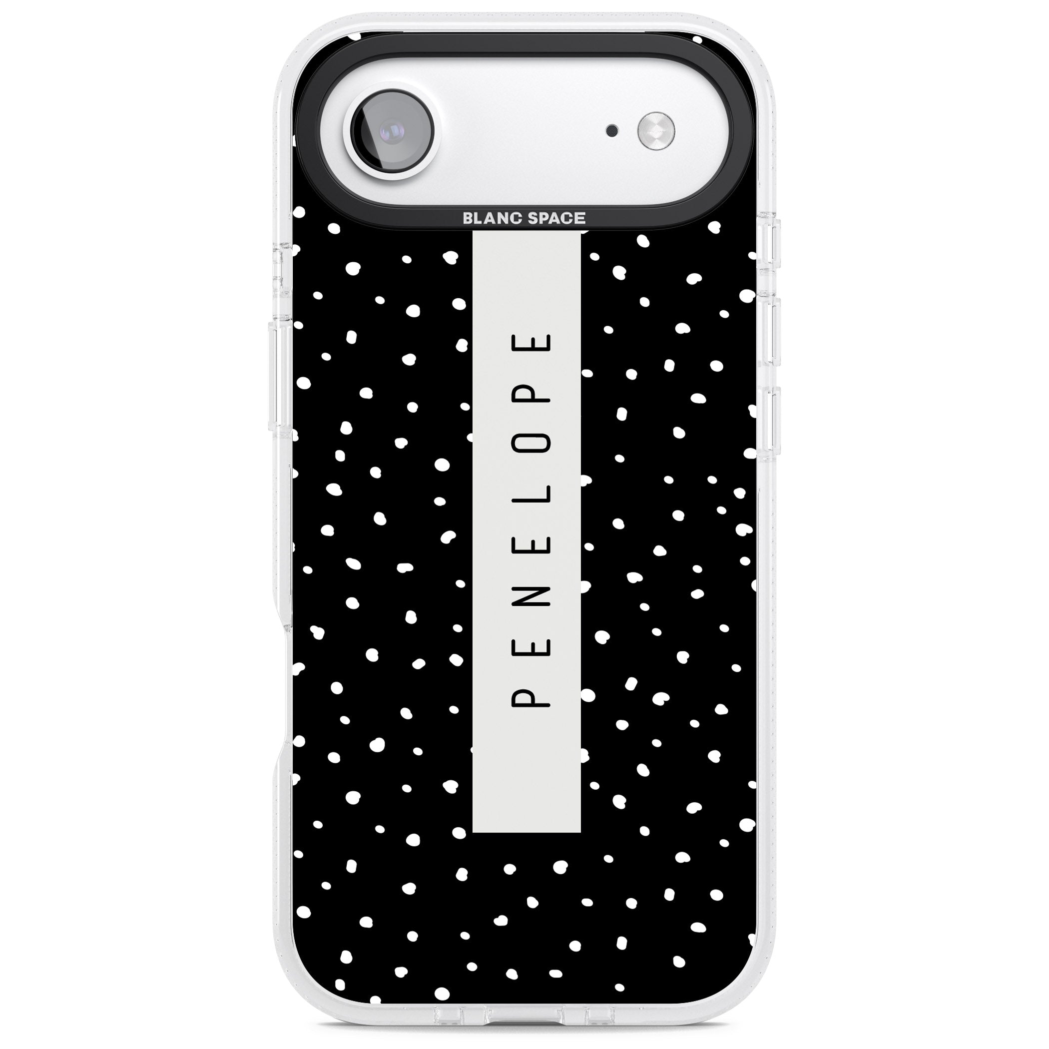 Personalised Black Dots iPhone 17 Air Impact Air Clear Phone Case