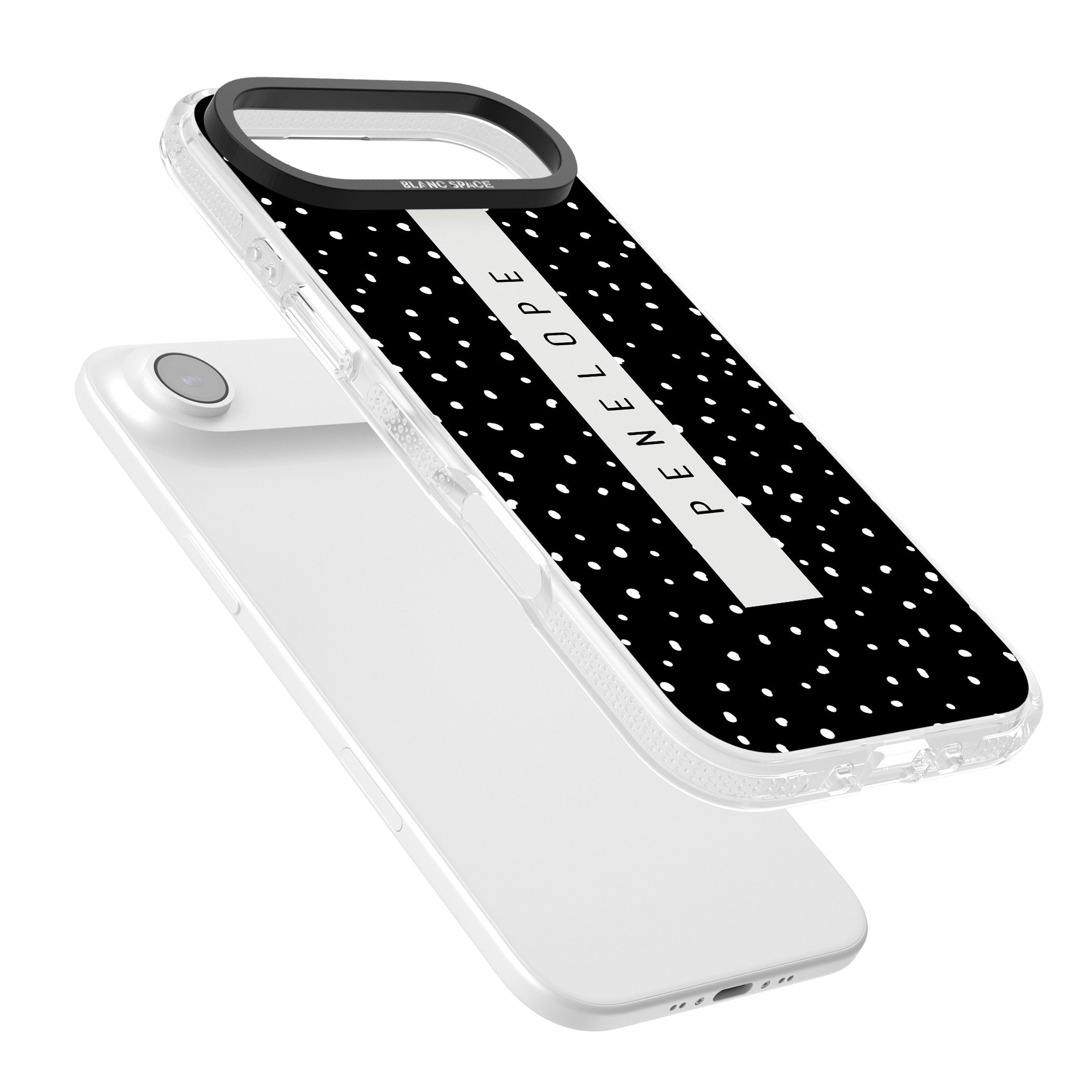 Personalised Black Dots iPhone 17 Air Impact Air Clear Phone Case Colours