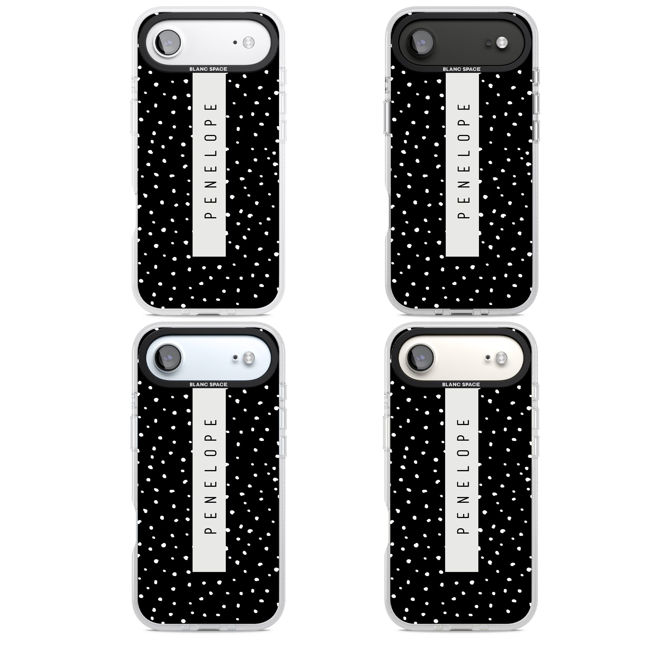 Personalised Black Dots iPhone 17 Air Impact Air Clear Phone Case APT Impact Protection