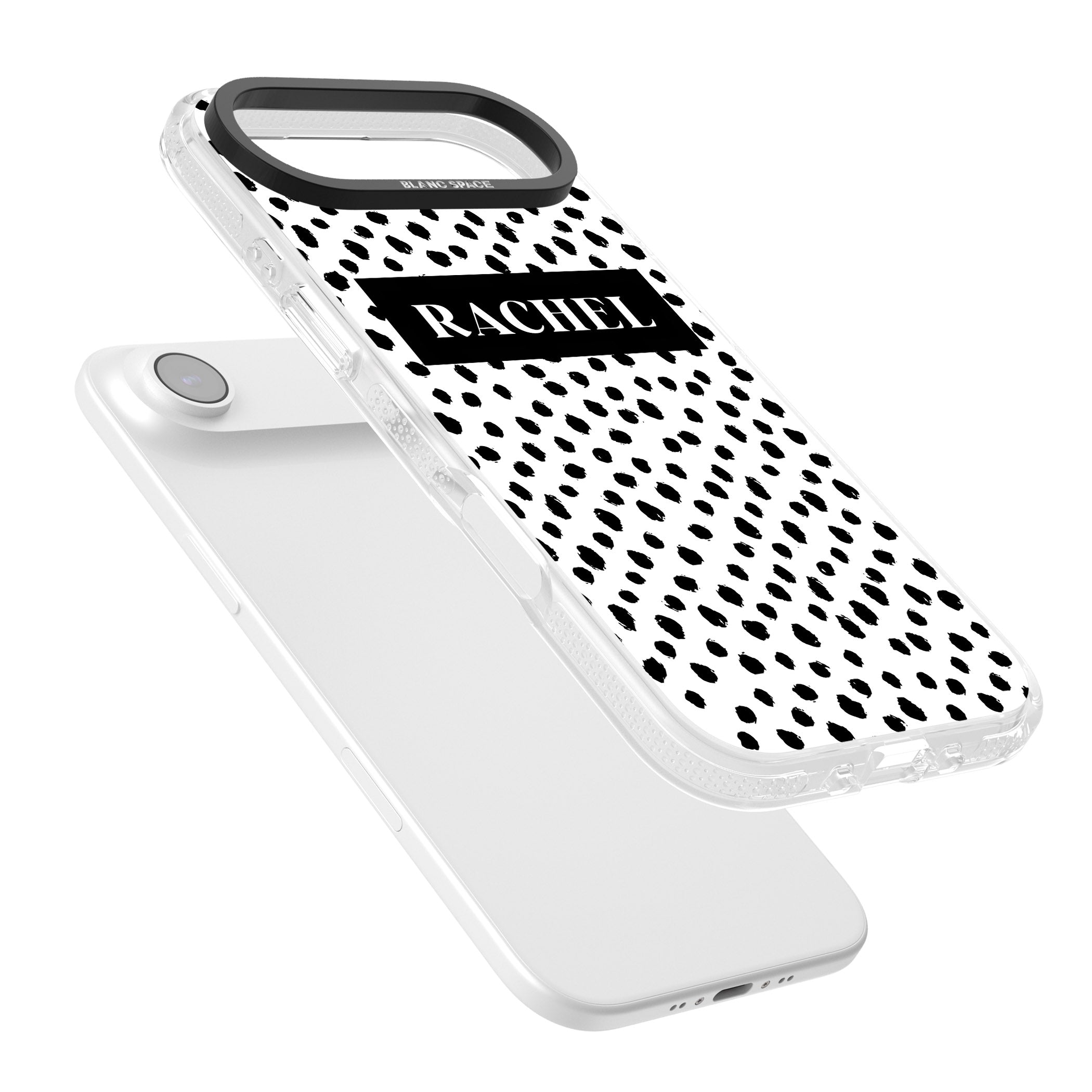 Personalised Black Dots iPhone 17 Air Impact Air Clear Phone Case Colours