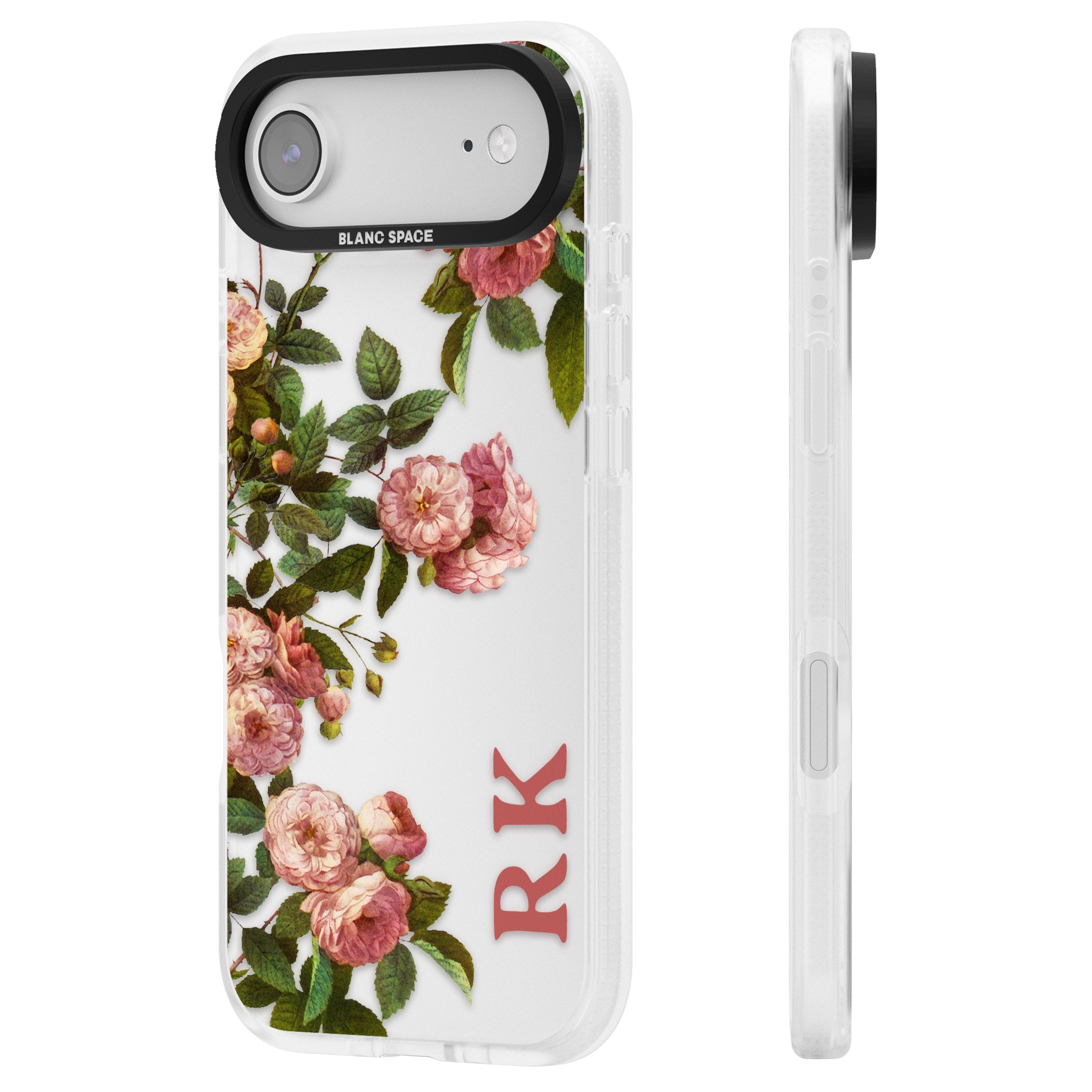 Personalised Vintage Floral Garden iPhone 17 Air Impact Air Clear Phone Case Side Profile