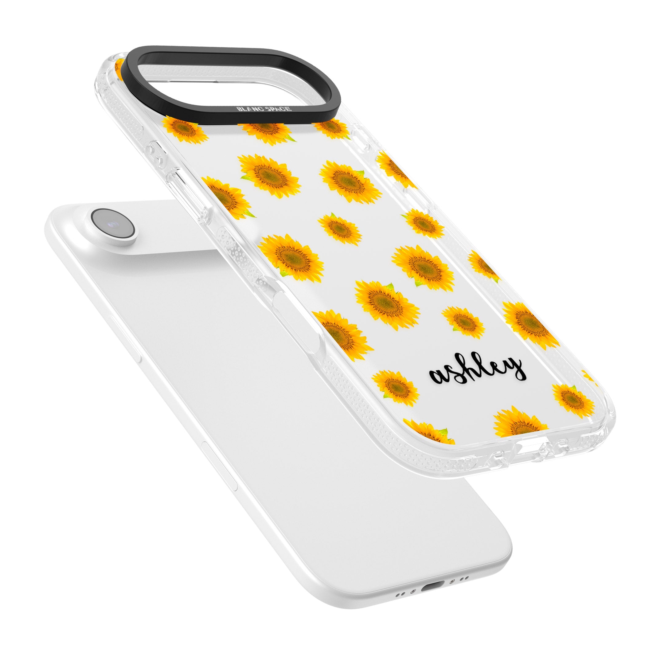 Personalised Sunflowers & Cursive iPhone 17 Air Impact Air Clear Phone Case Colours