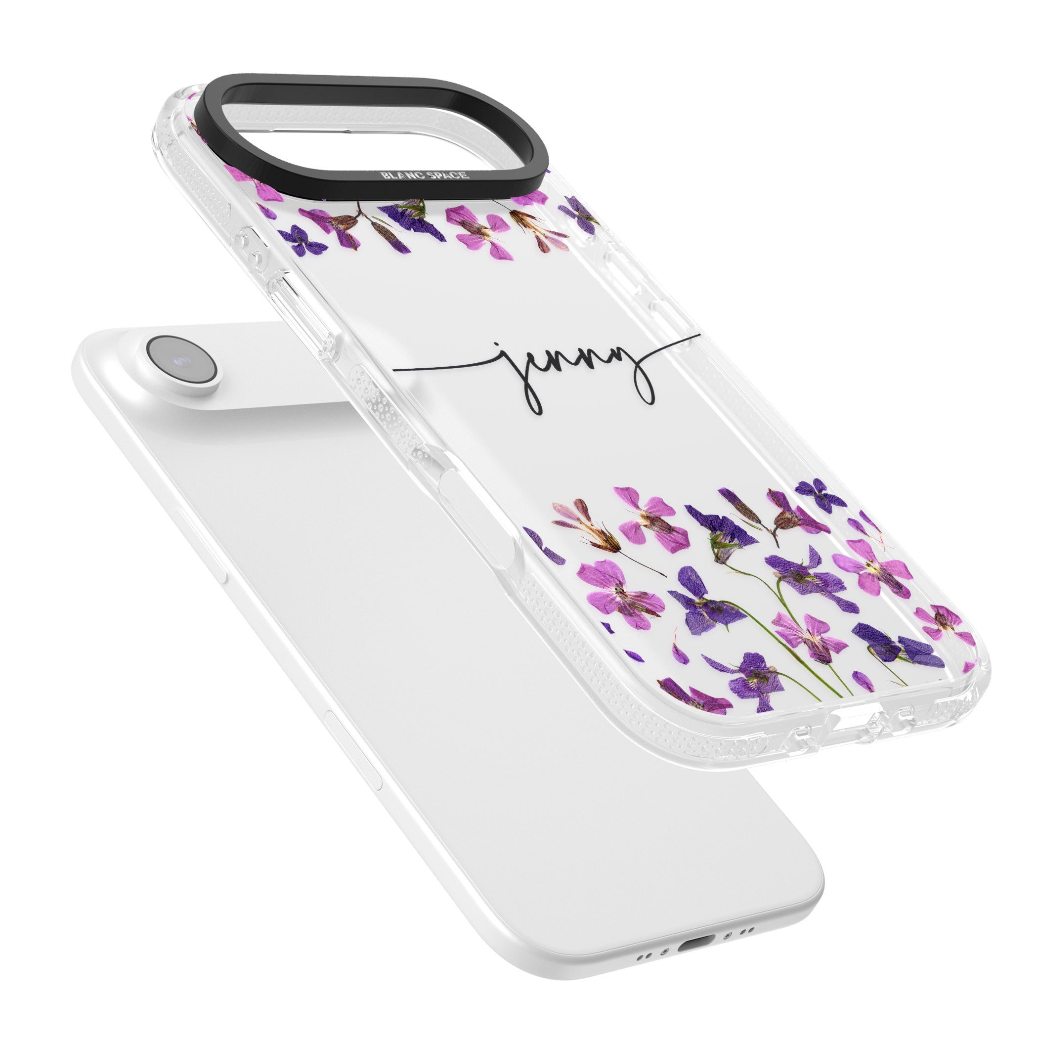 Personalised Purple Violets iPhone 17 Air Impact Air Clear Phone Case Colours