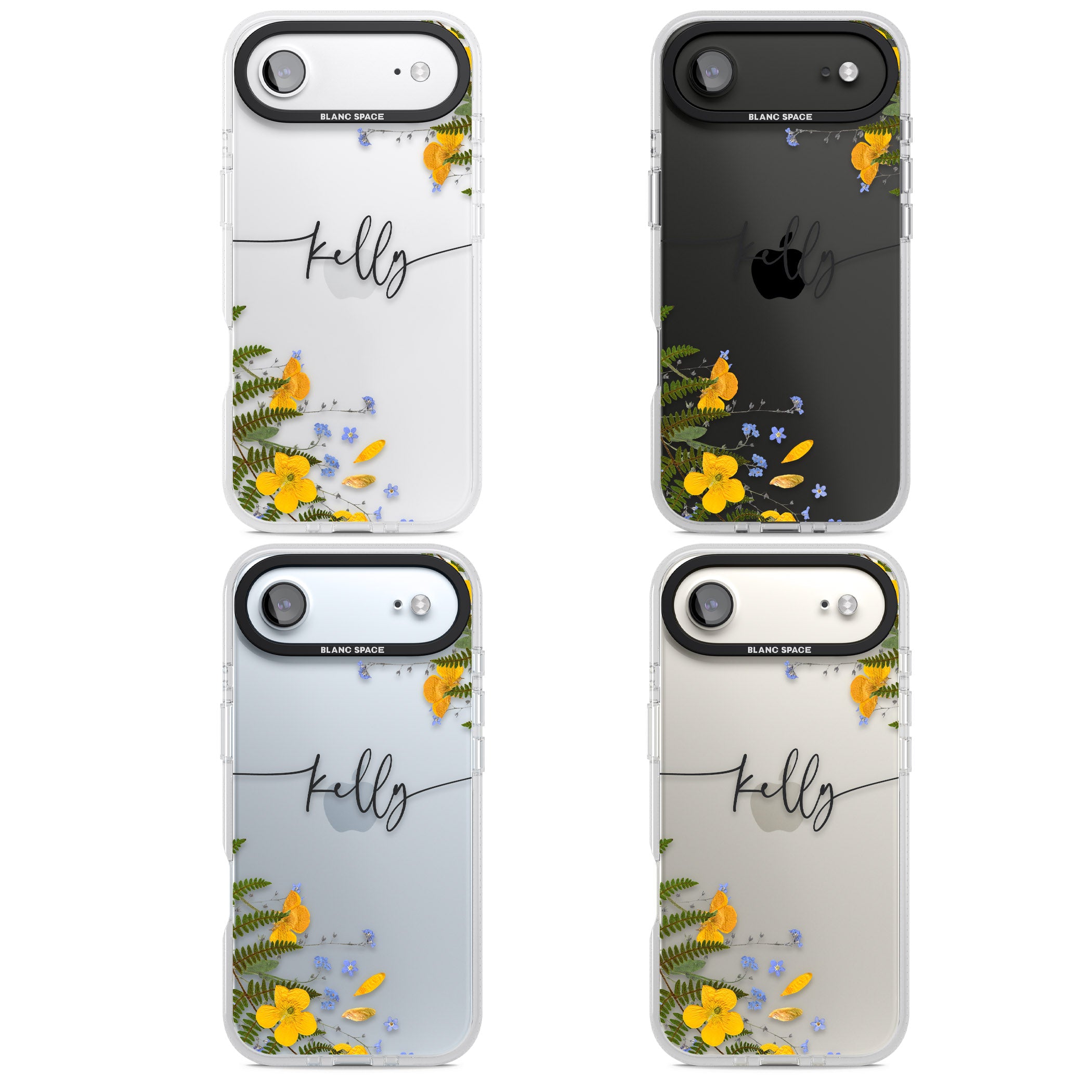 Personalised Ferns & Wildflowers iPhone 17 Air Impact Air Clear Phone Case APT Impact Protection