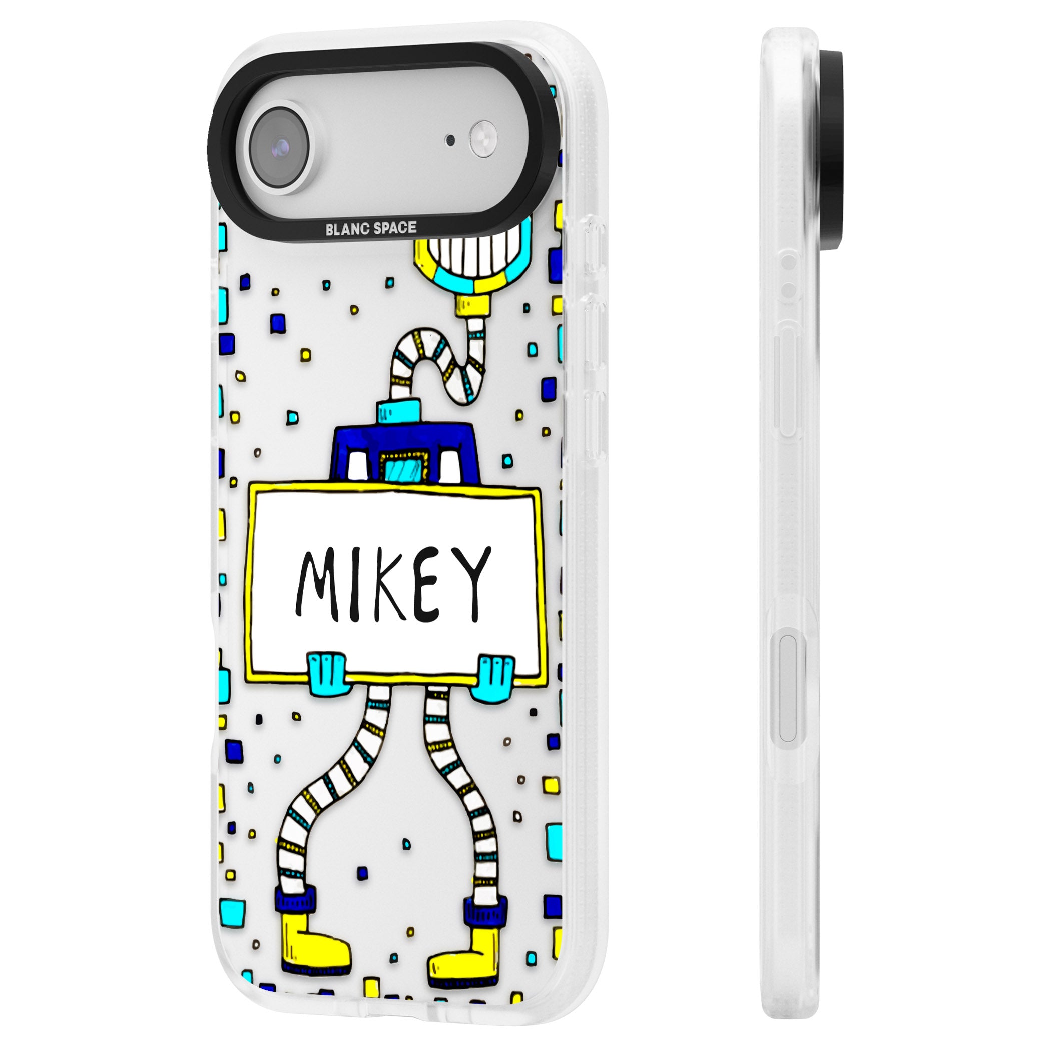 Personalised Tubes Guy iPhone 17 Air Impact Air Clear Phone Case Side Profile