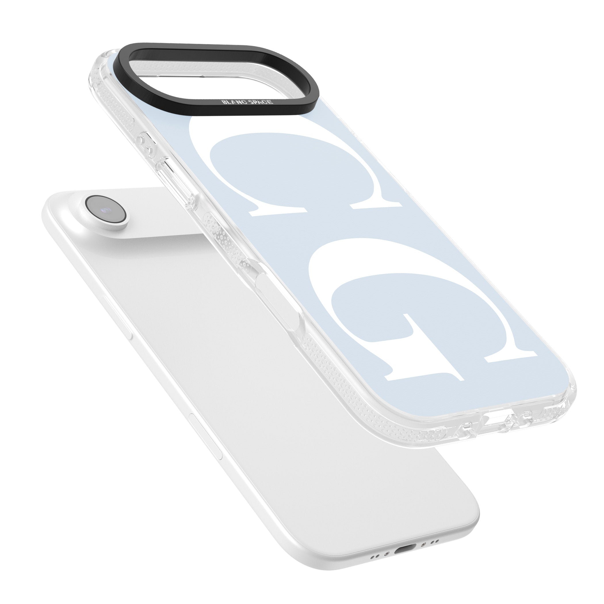 Personalised White & Blue Green Letters iPhone 17 Air Impact Air Clear Phone Case Colours