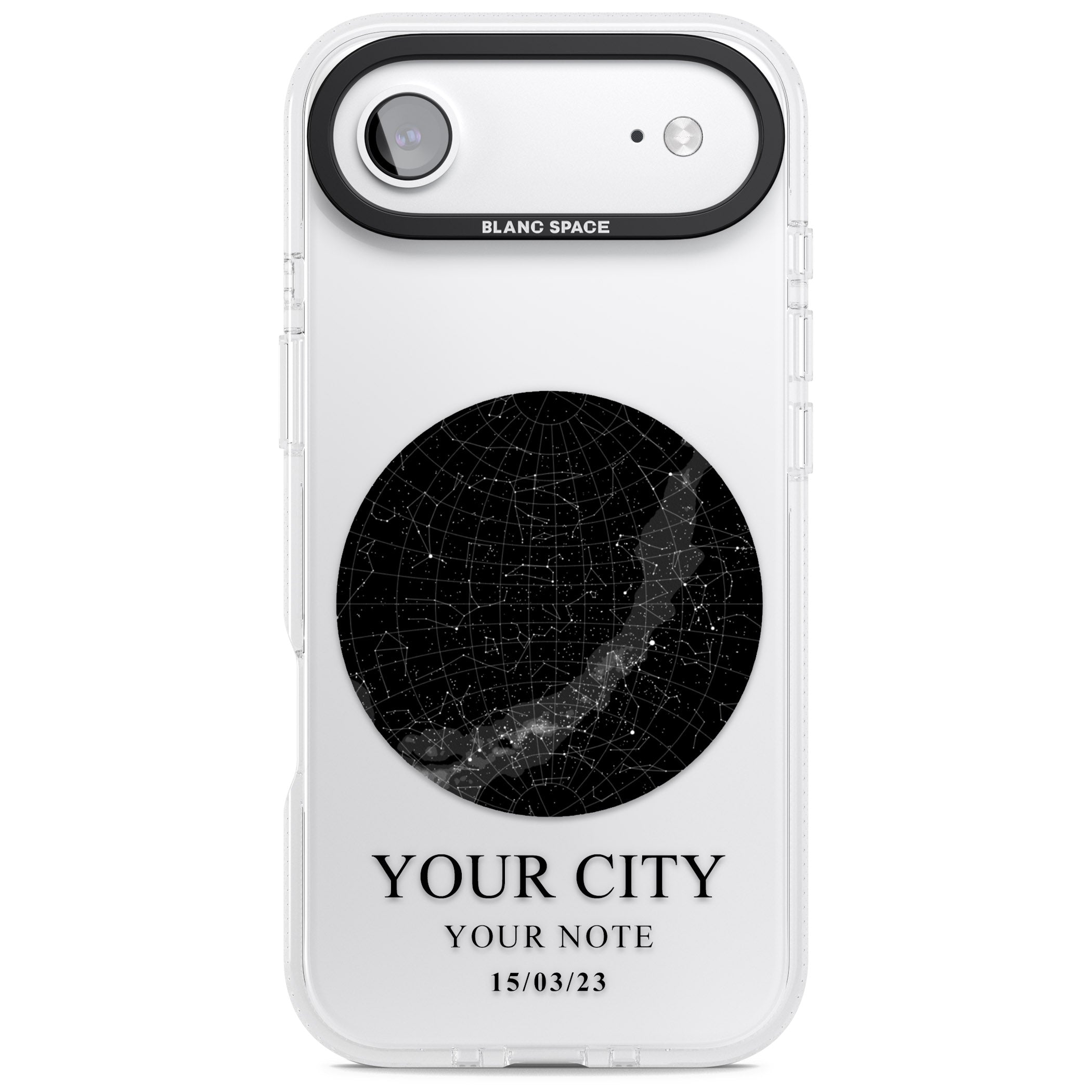 Personalised Star Map iPhone 17 Air Impact Air Clear Phone Case