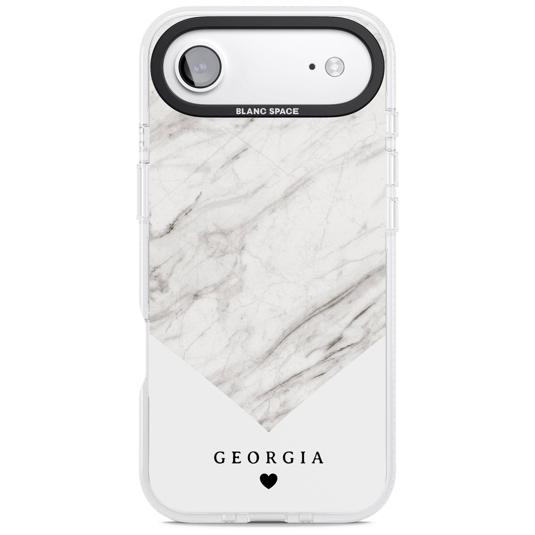 Personalised White Marble iPhone 17 Air Impact Air Clear Phone Case