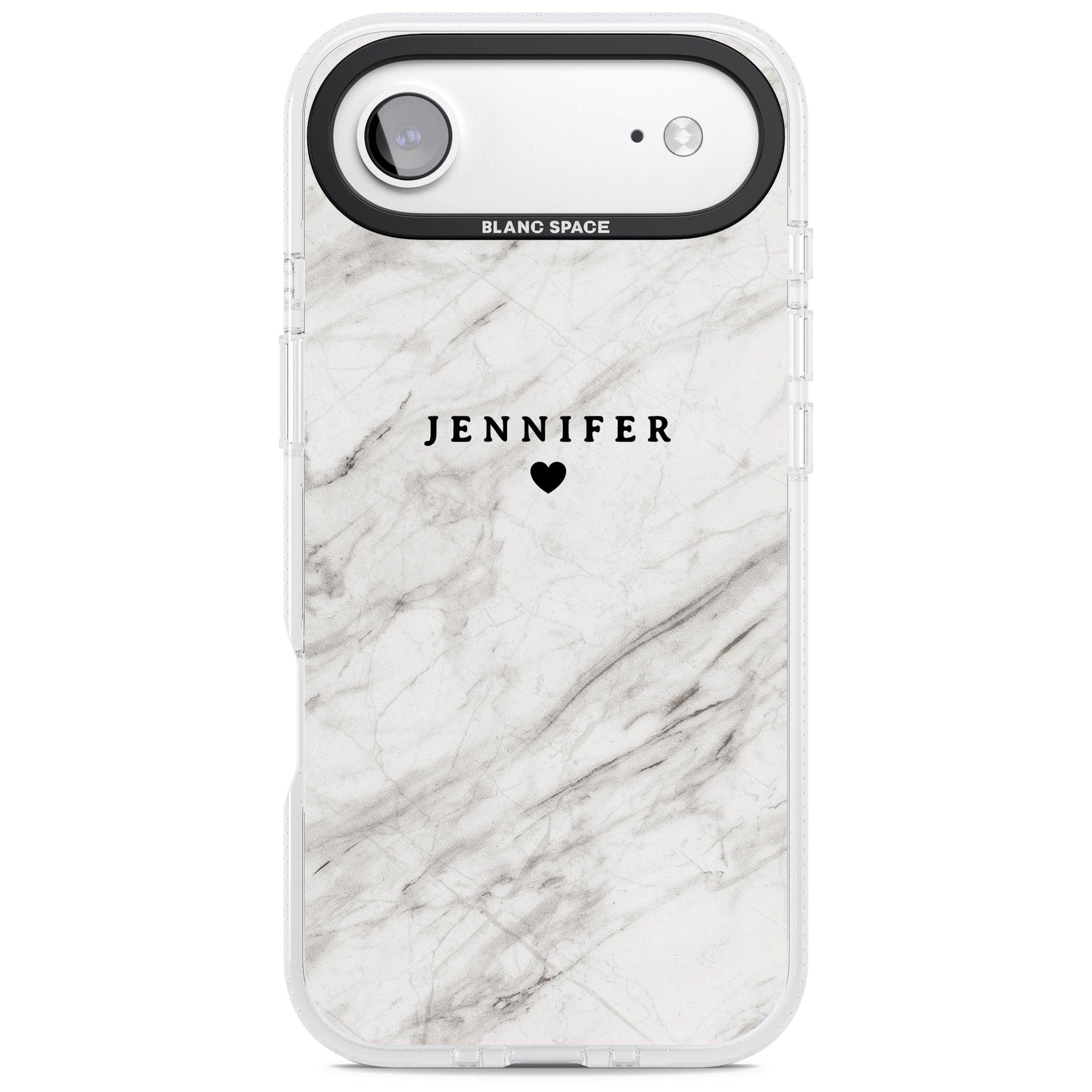 Personalised Light Grey Marble iPhone 17 Air Impact Air Clear Phone Case
