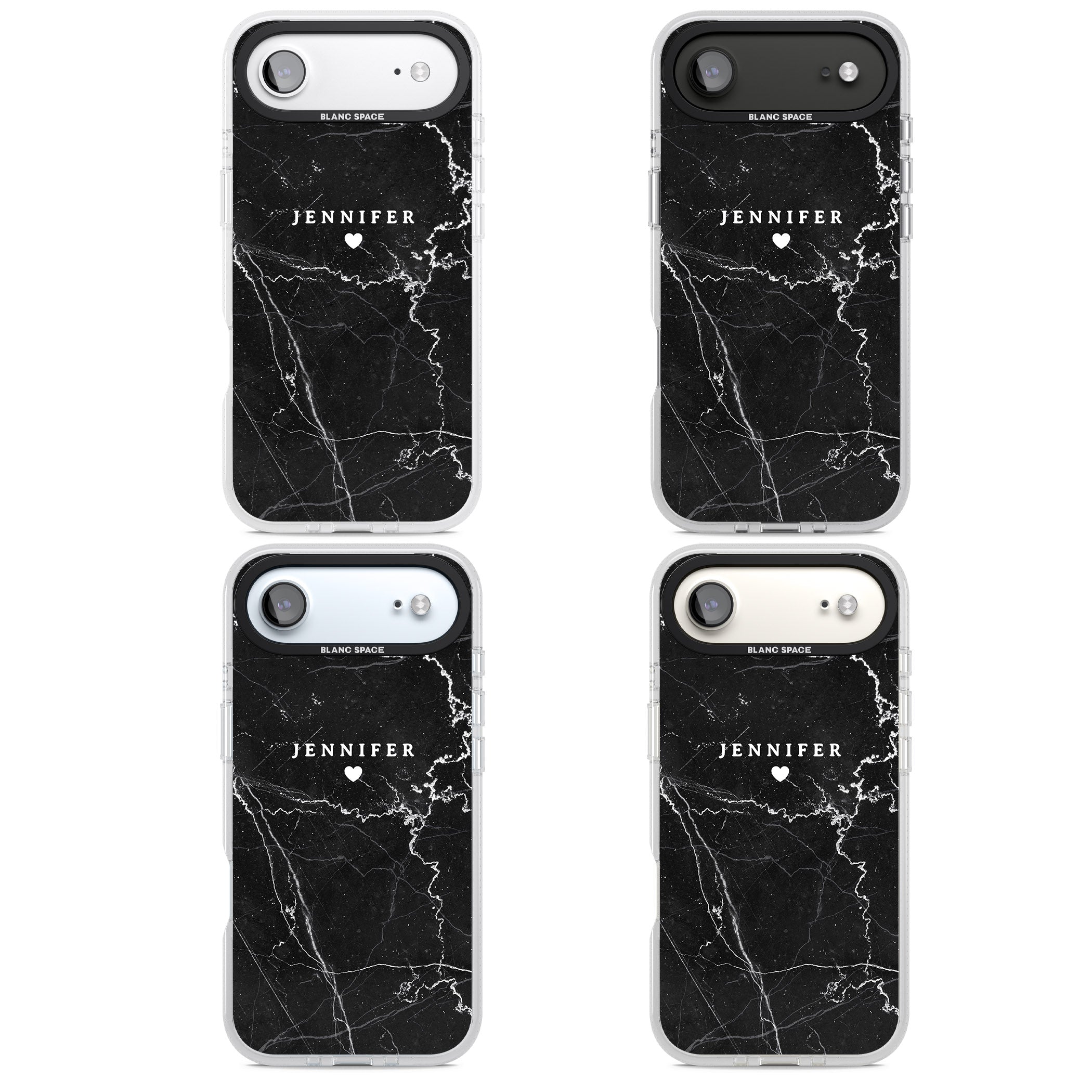 Personalised Black Marble iPhone 17 Air Impact Air Clear Phone Case APT Impact Protection
