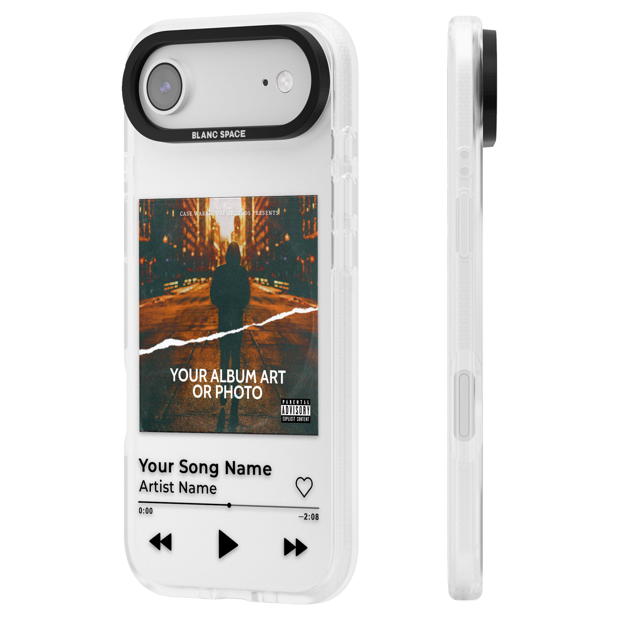 Personalised Album Art iPhone 17 Air Impact Air Clear Phone Case Side Profile