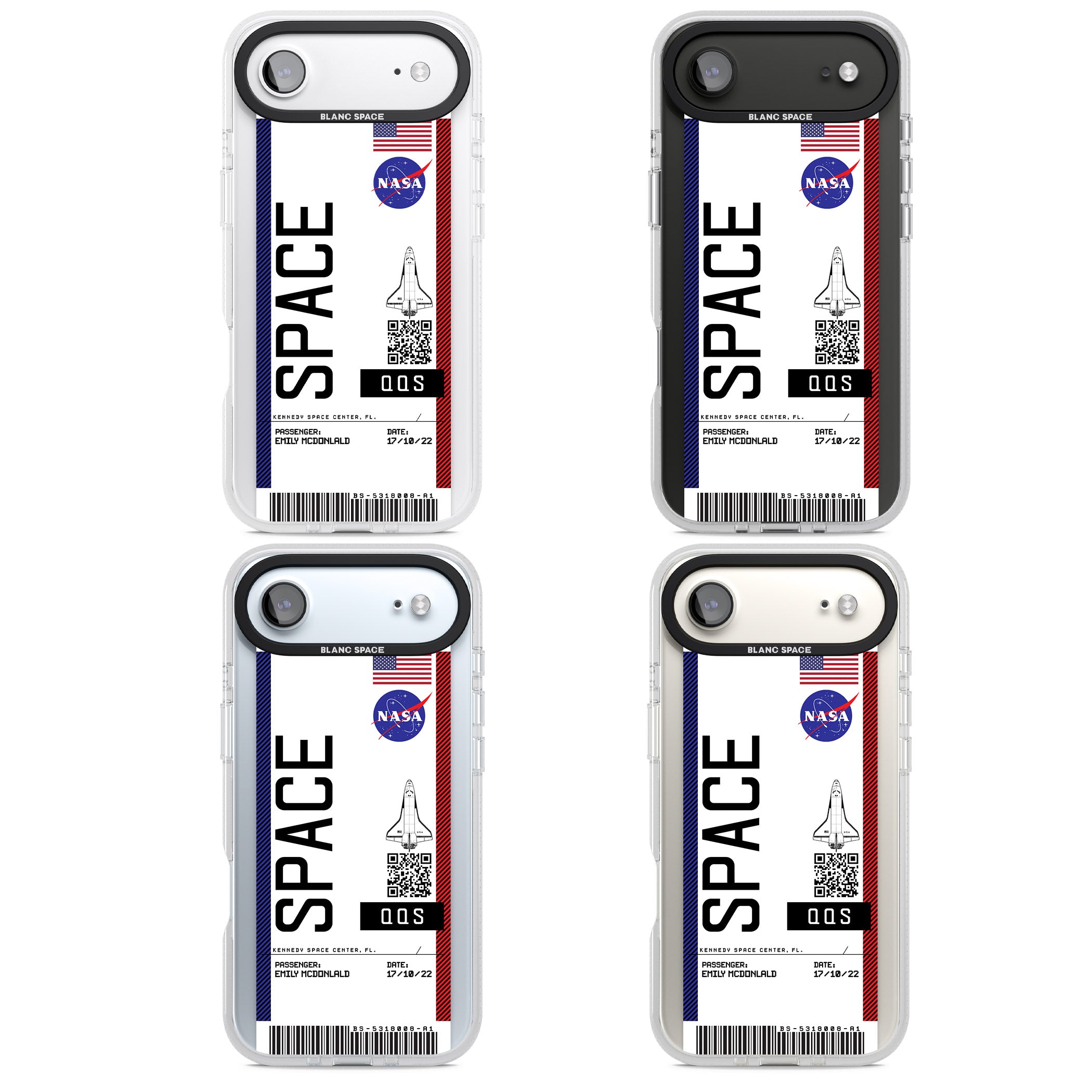 Personalised Nasa Boarding Pass (Light) iPhone 17 Air Impact Air Clear Phone Case APT Impact Protection