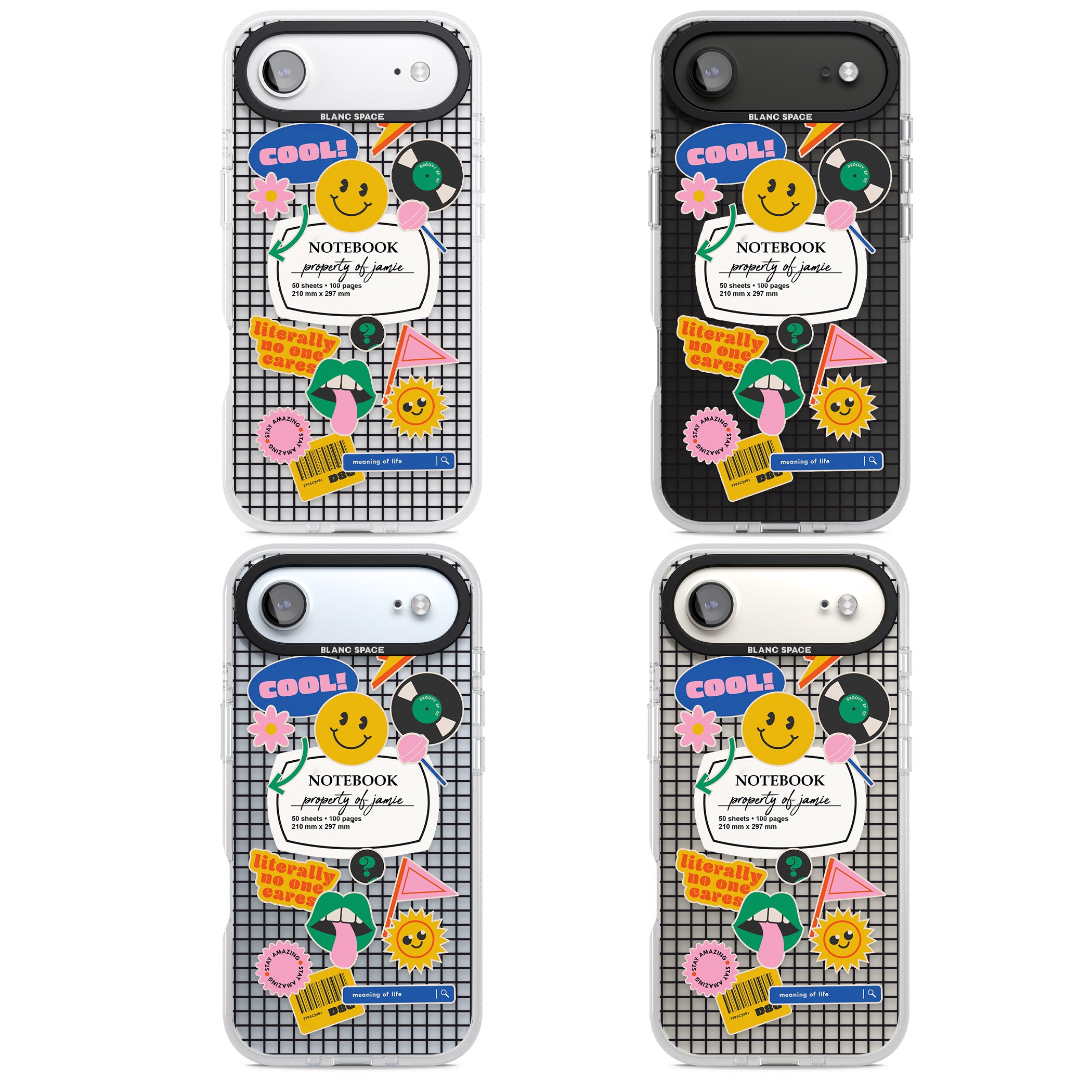 Personalised Sticker Mix Grid iPhone 17 Air Impact Air Clear Phone Case APT Impact Protection