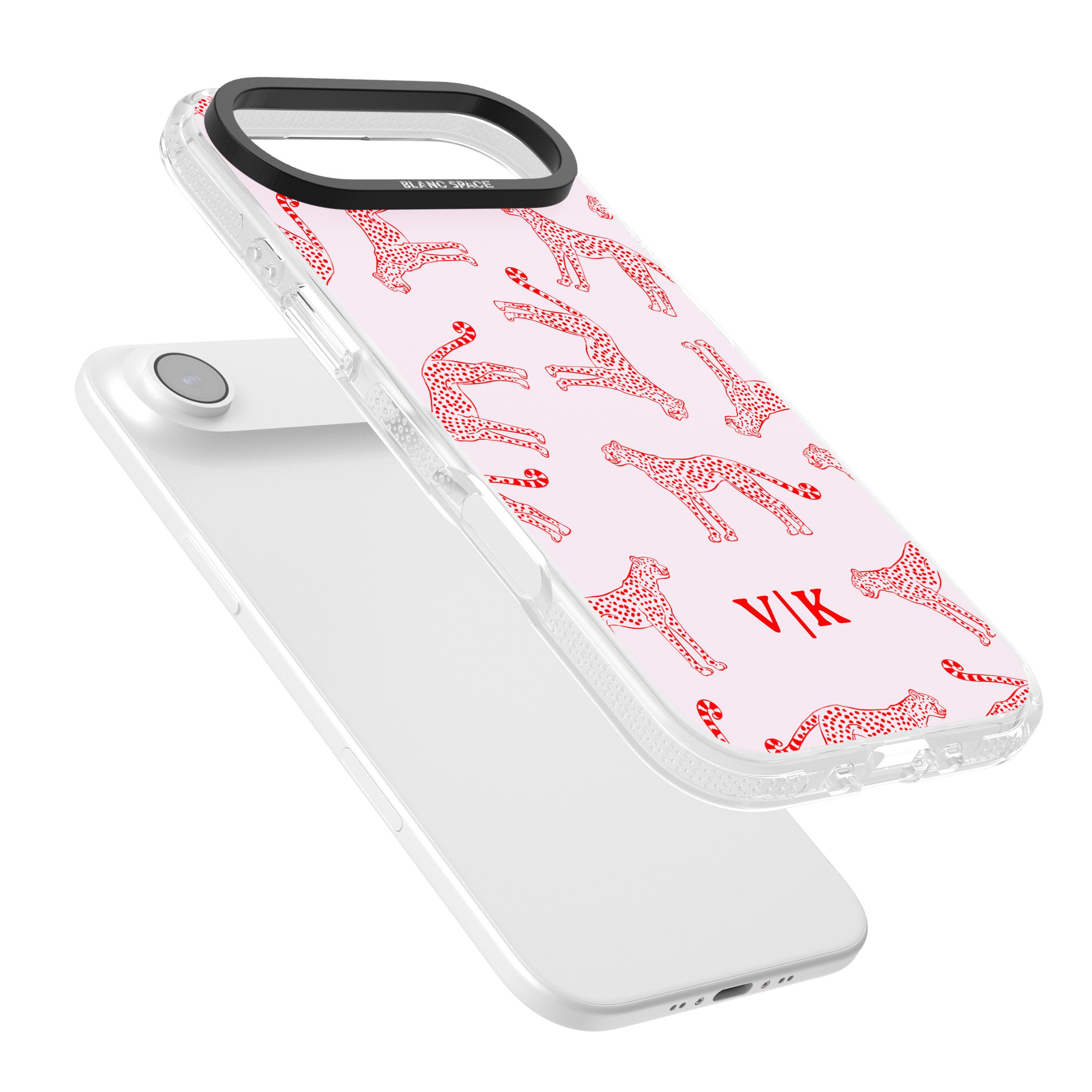Personalised Red & Pink Cheetah iPhone 17 Air Impact Air Clear Phone Case Colours
