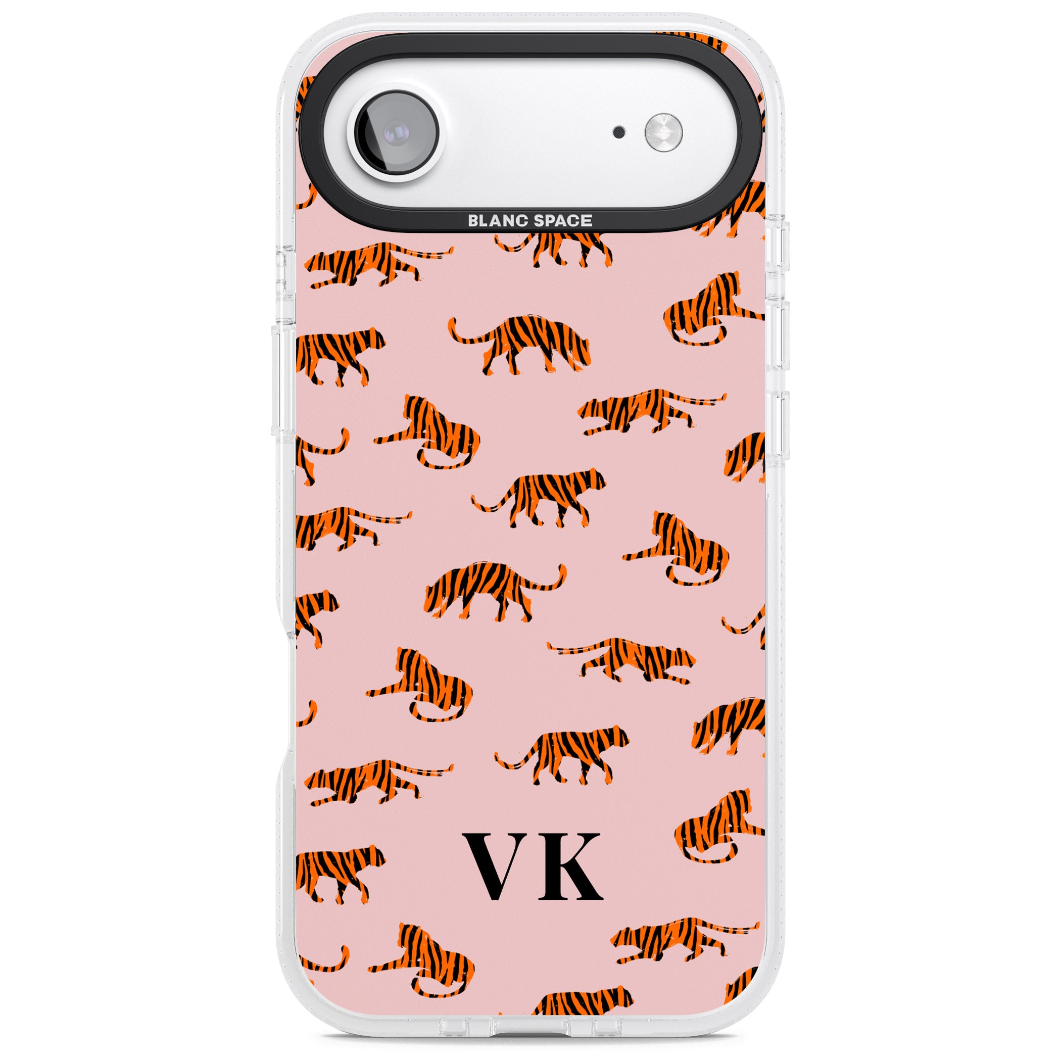 Personalised Pink Safari Tiger Pattern iPhone 17 Air Impact Air Clear Phone Case