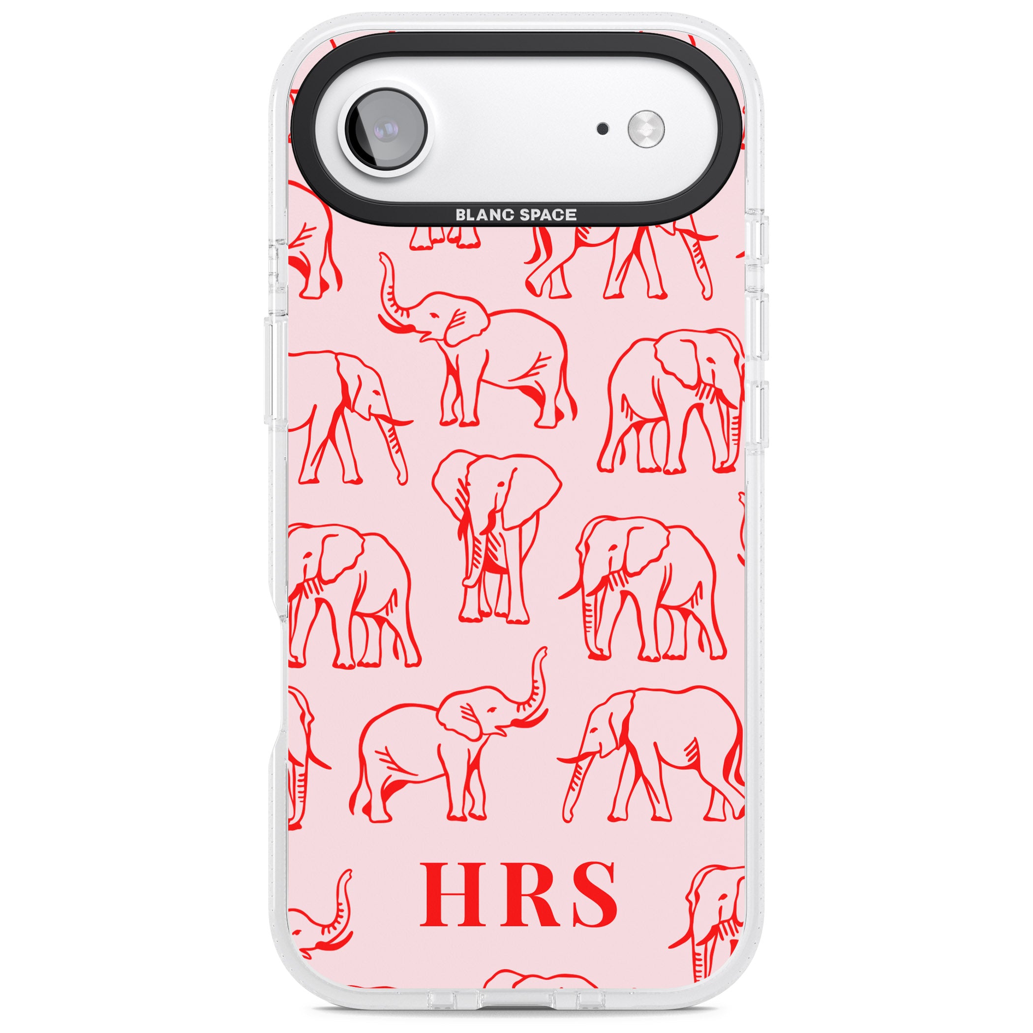 Personalised Red Elephant Outline iPhone 17 Air Impact Air Clear Phone Case