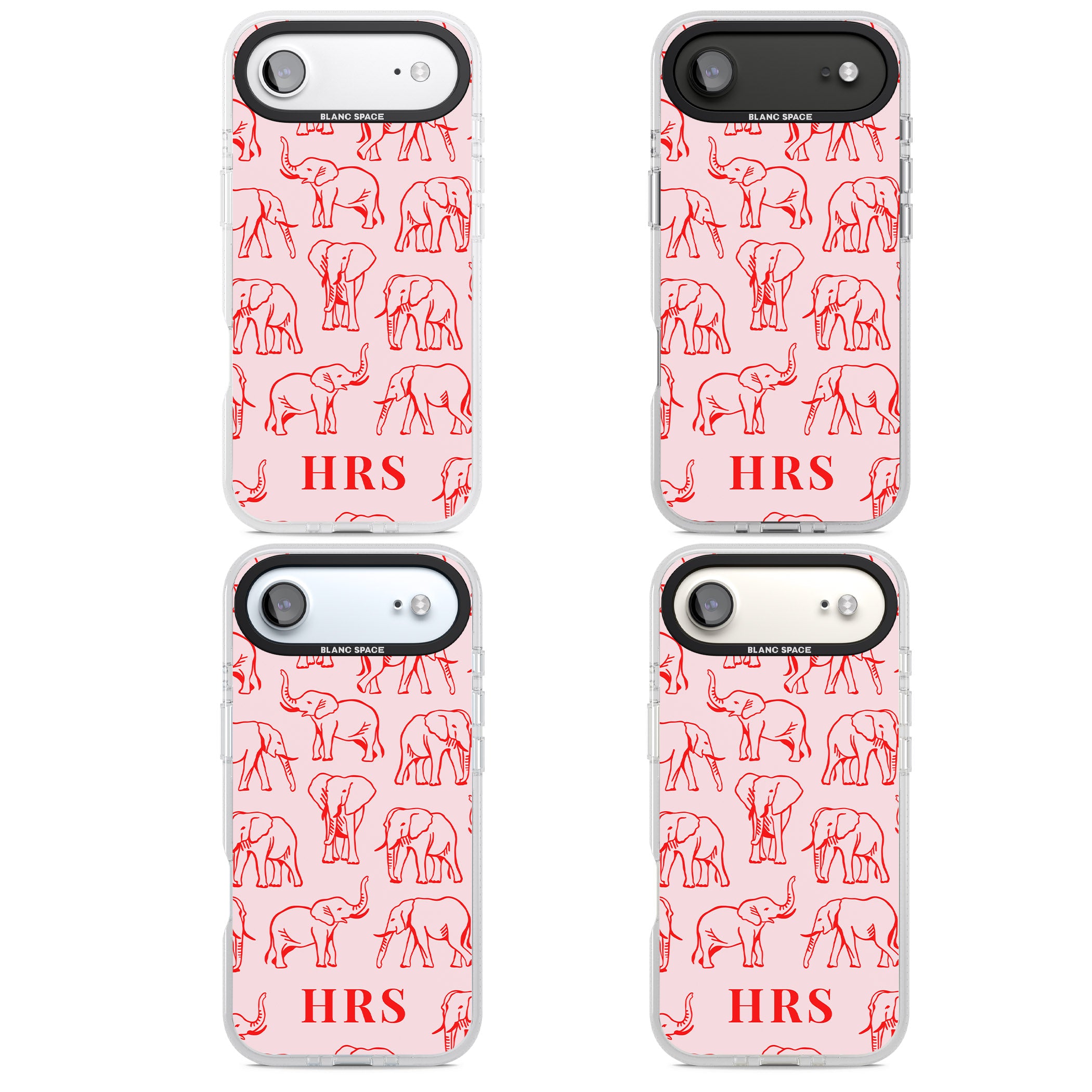 Personalised Red Elephant Outline iPhone 17 Air Impact Air Clear Phone Case APT Impact Protection