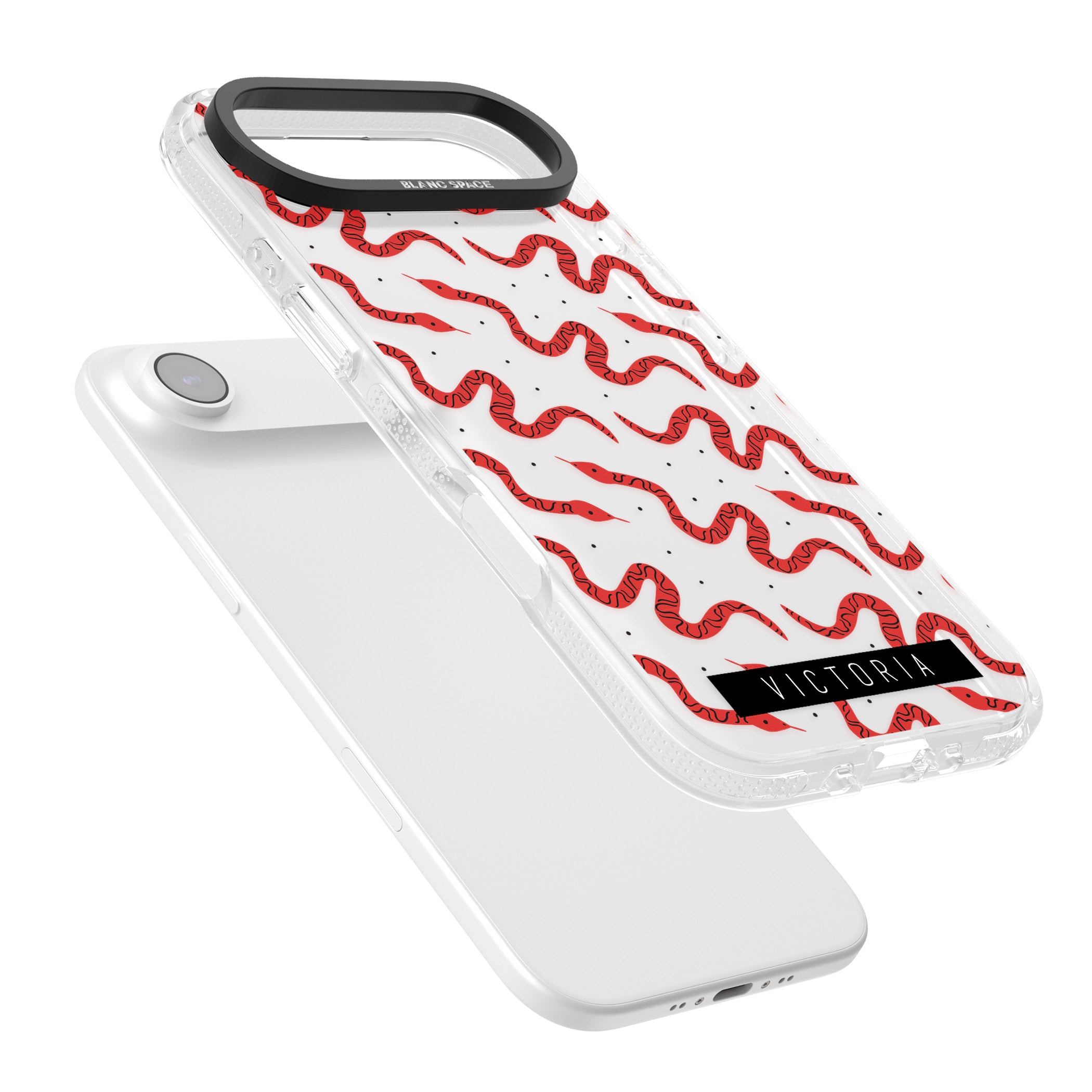 Personalised Red Snake Pattern iPhone 17 Air Impact Air Clear Phone Case Colours