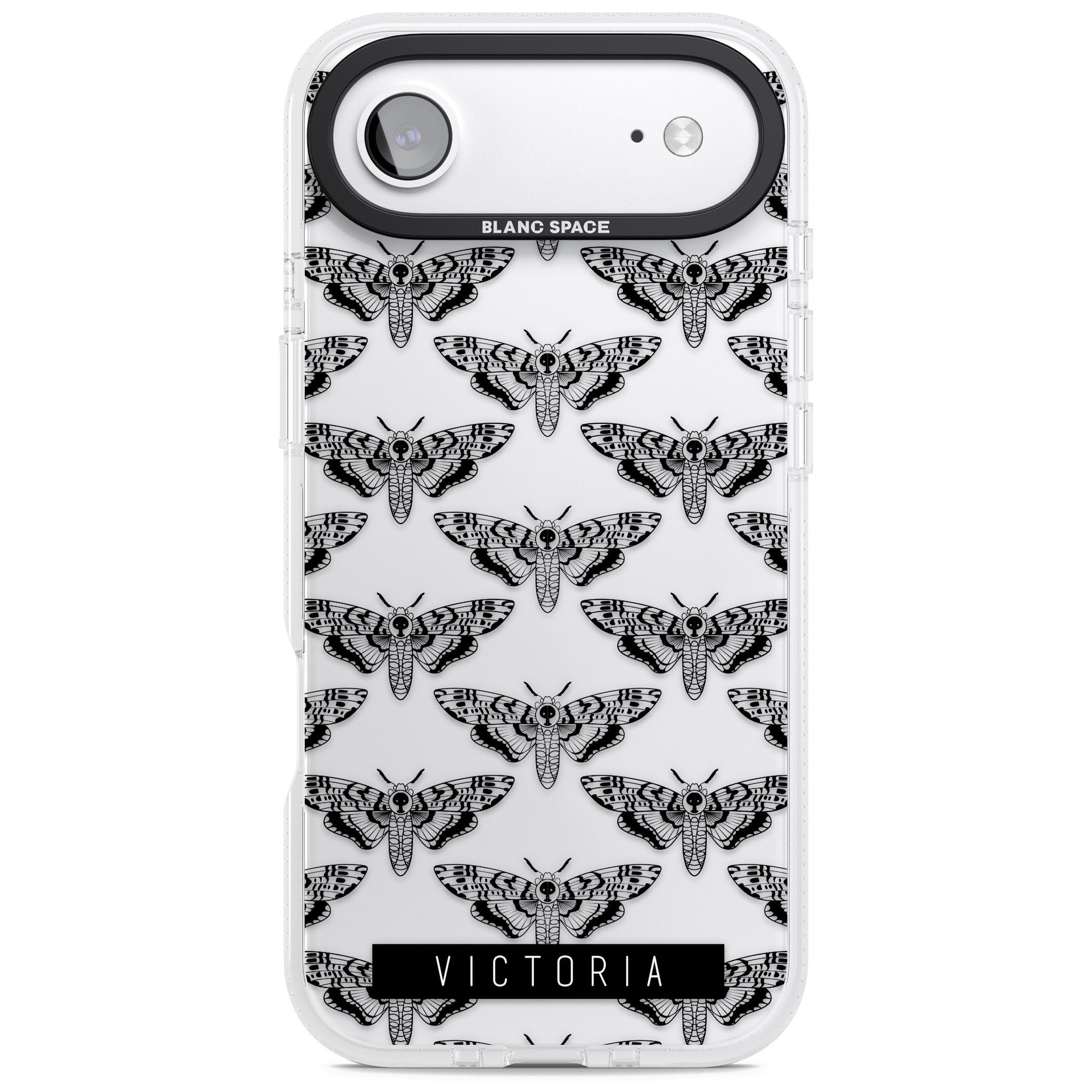 Personalised Hawk Moth Pattern iPhone 17 Air Impact Air Clear Phone Case