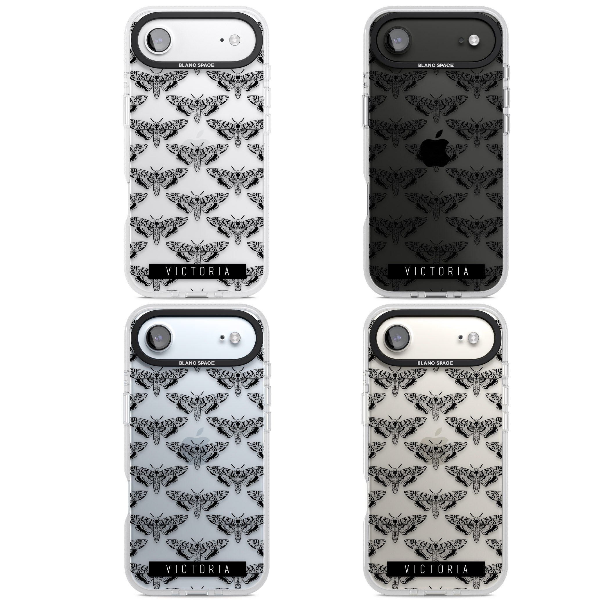 Personalised Hawk Moth Pattern iPhone 17 Air Impact Air Clear Phone Case APT Impact Protection