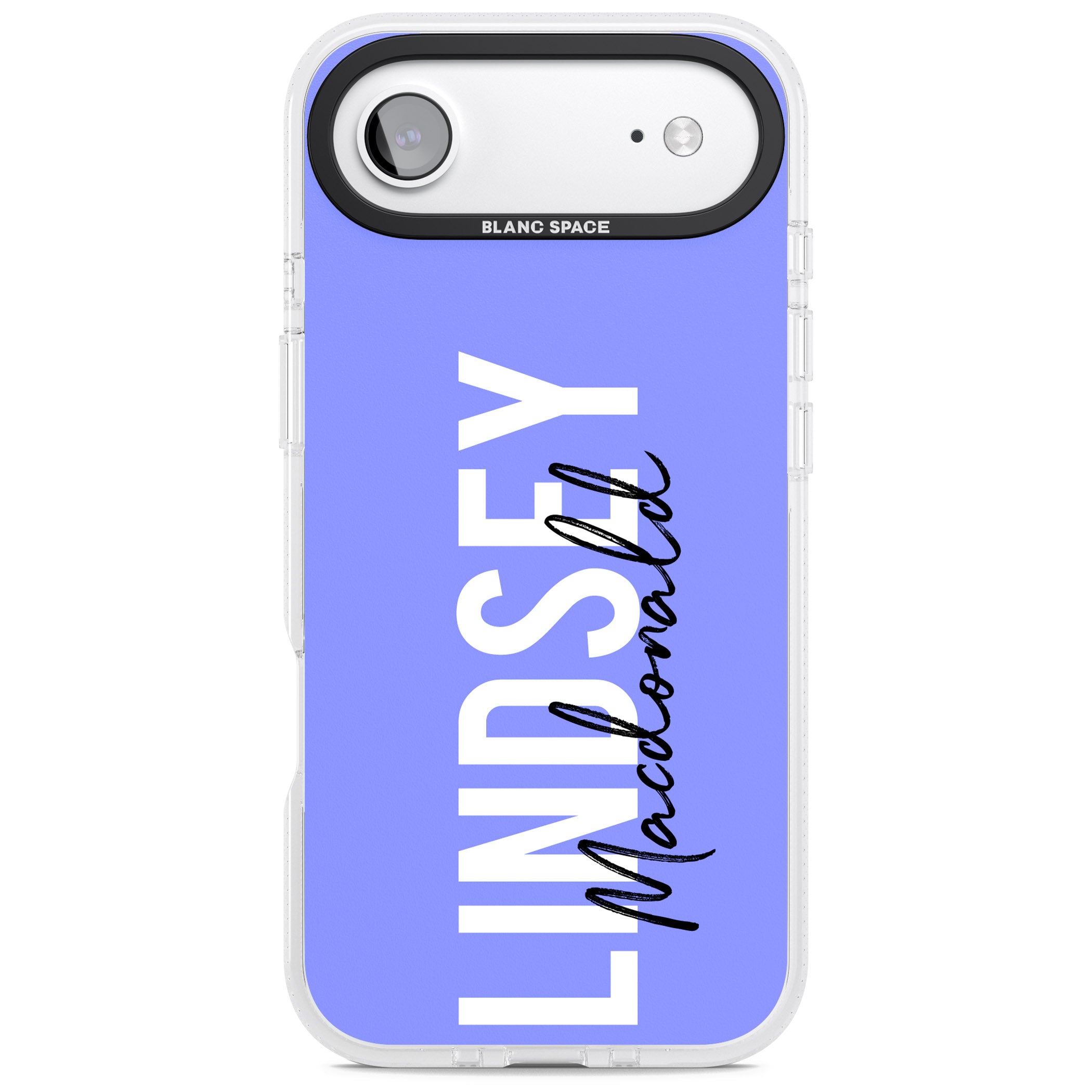 Personalised Bold Name: Purple iPhone 17 Air Impact Air Clear Phone Case