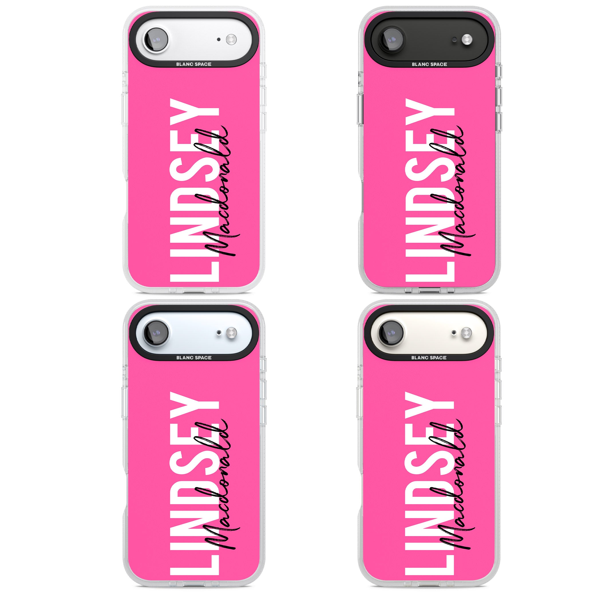 Personalised Bold Name: Pink iPhone 17 Air Impact Air Clear Phone Case APT Impact Protection