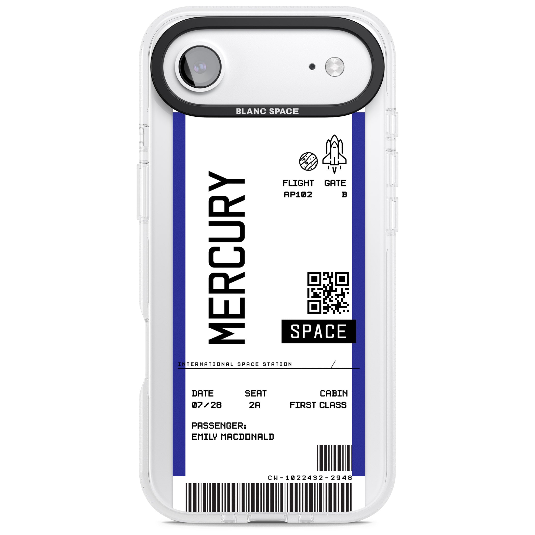Personalised Mercury Travel Ticket iPhone 17 Air Impact Air Clear Phone Case