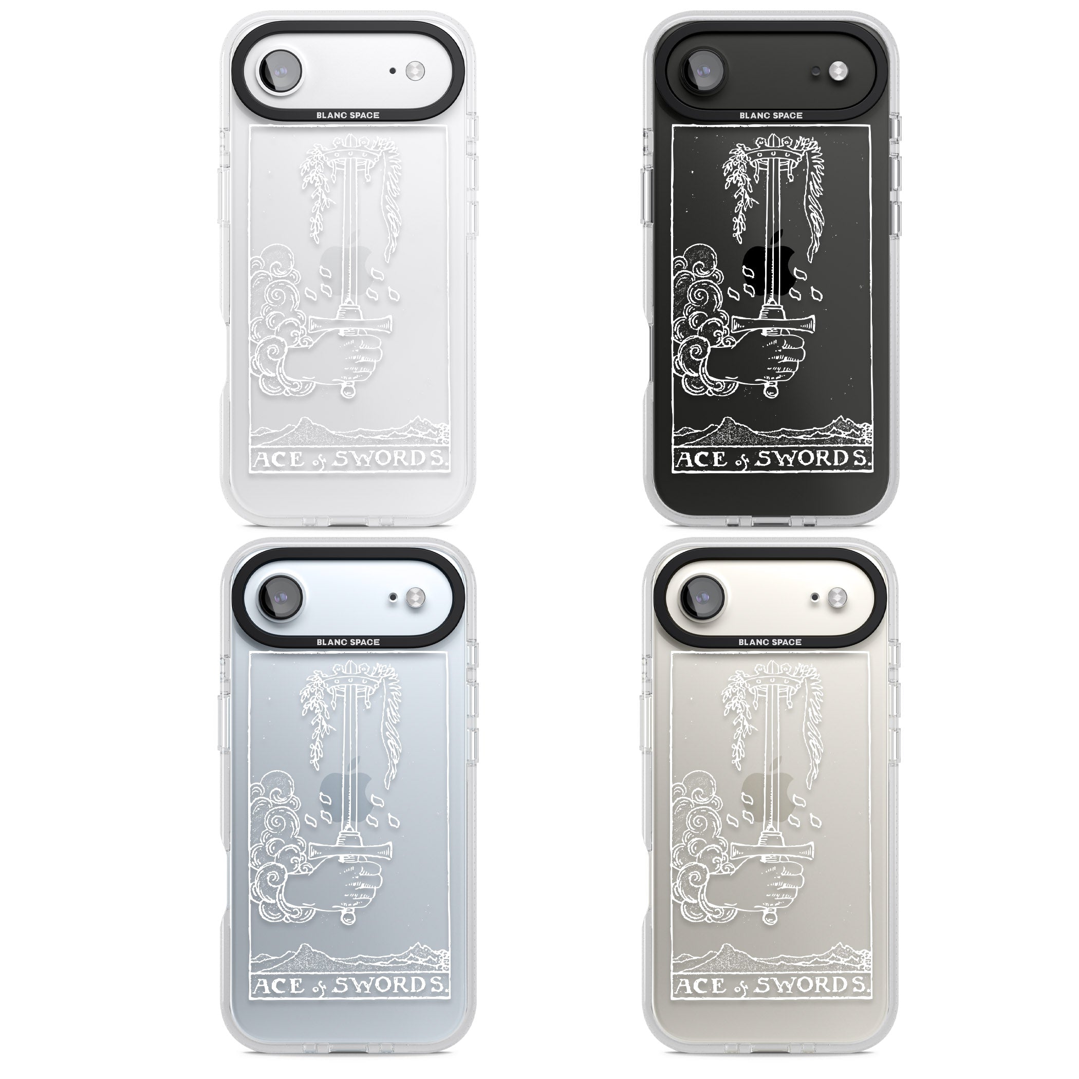 Personalised Ace Of Swords Tarot Card (White) iPhone 17 Air Impact Air Clear Phone Case APT Impact Protection