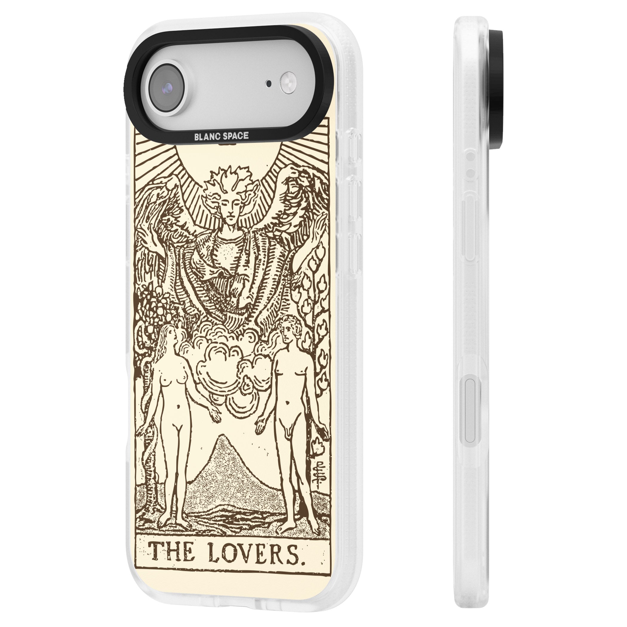 Personalised The Lovers Tarot Card (Cream) iPhone 17 Air Impact Air Clear Phone Case Side Profile