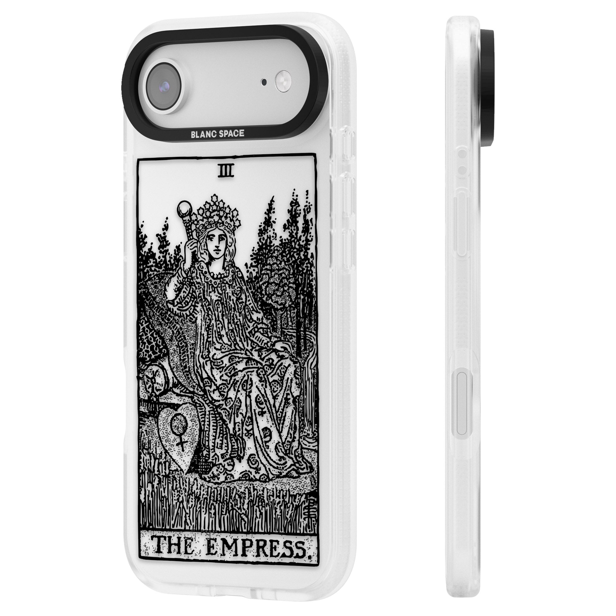 Personalised The Empress Tarot Card (Clear) iPhone 17 Air Impact Air Clear Phone Case Side Profile