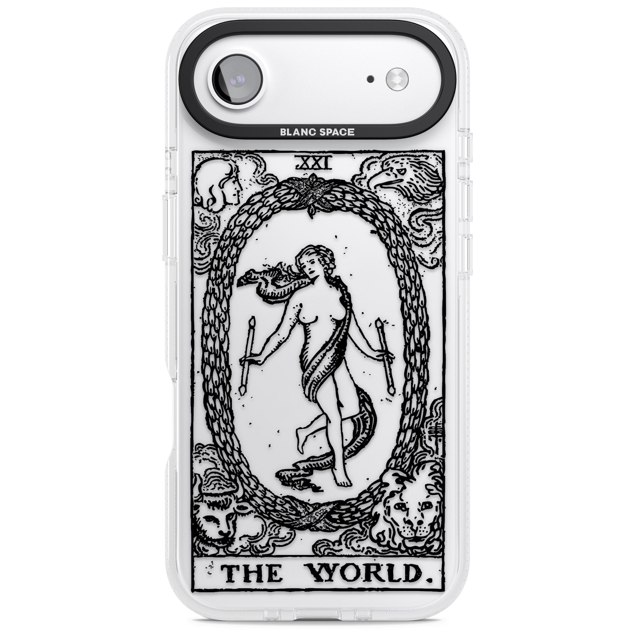 Personalised The World Tarot Card (Clear) iPhone 17 Air Impact Air Clear Phone Case