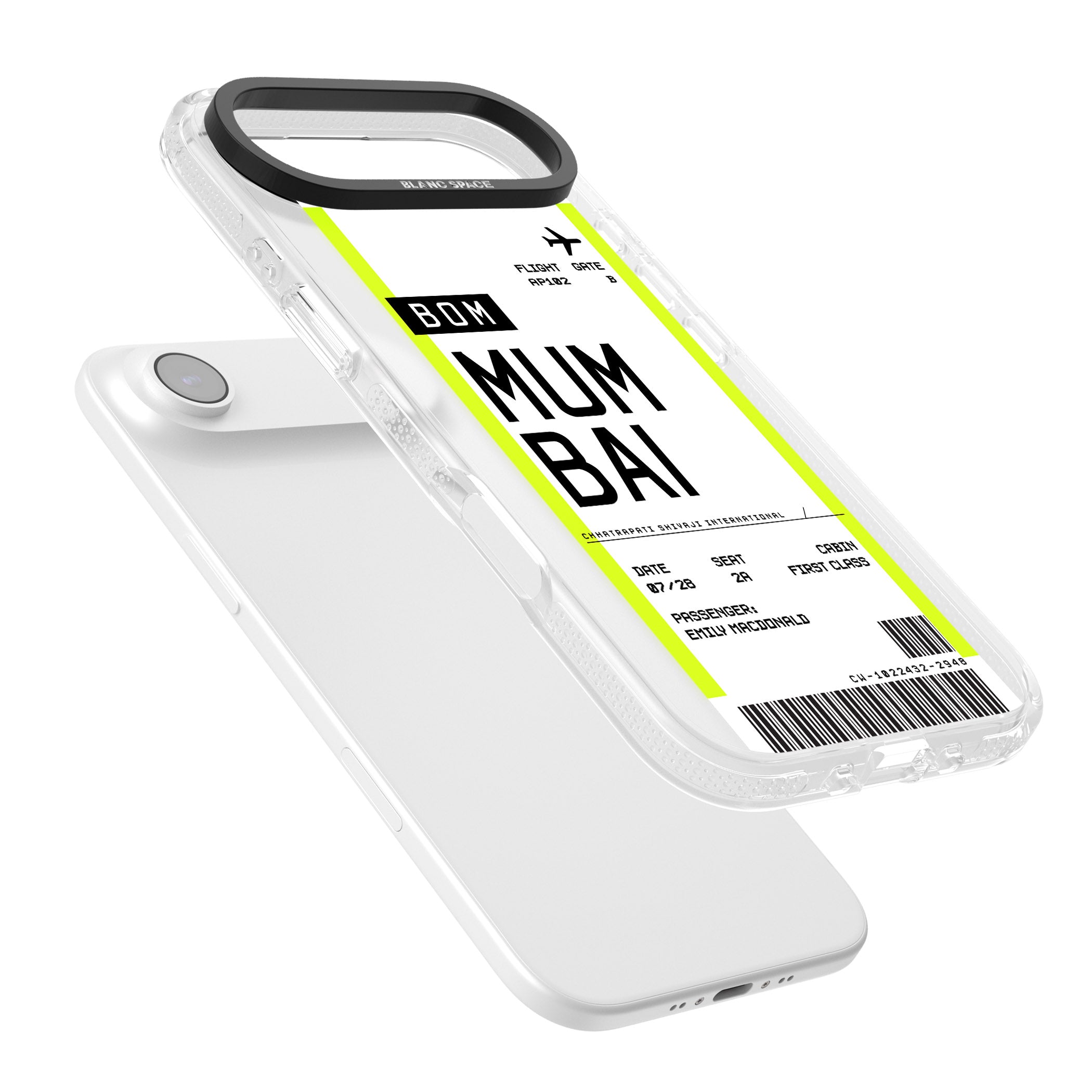 Personalised Mumbai Boarding Pass iPhone 17 Air Impact Air Clear Phone Case Colours